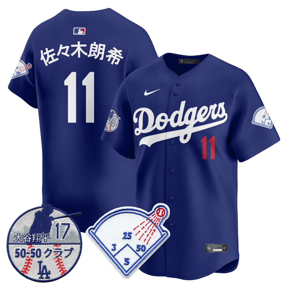 Men's Los Angeles Dodgers Vapor Limited Jersey - Shohei Ohtani Patch - All Stitched