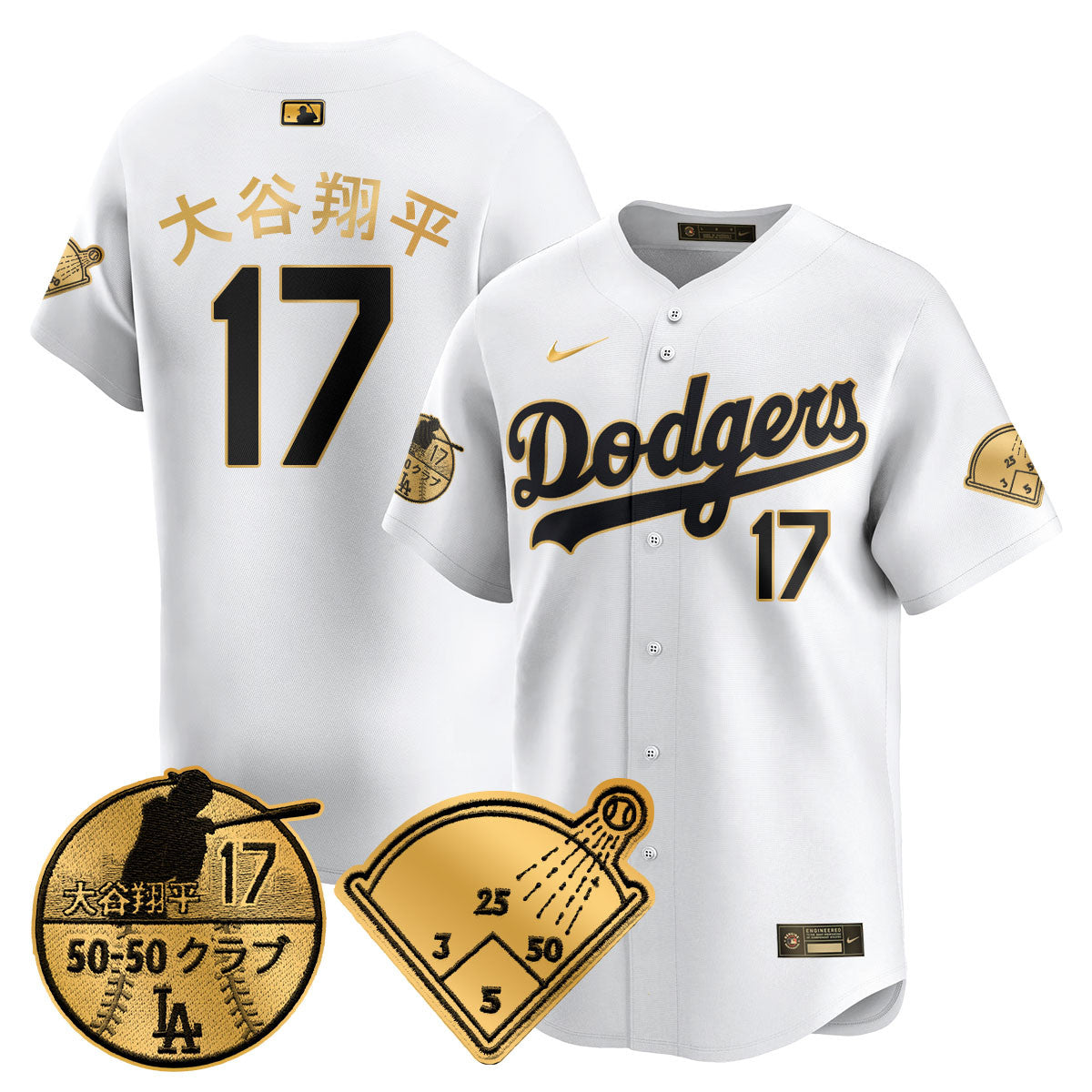 Men's Los Angeles Dodgers Vapor Limited Jersey - Shohei Ohtani Patch - All Stitched
