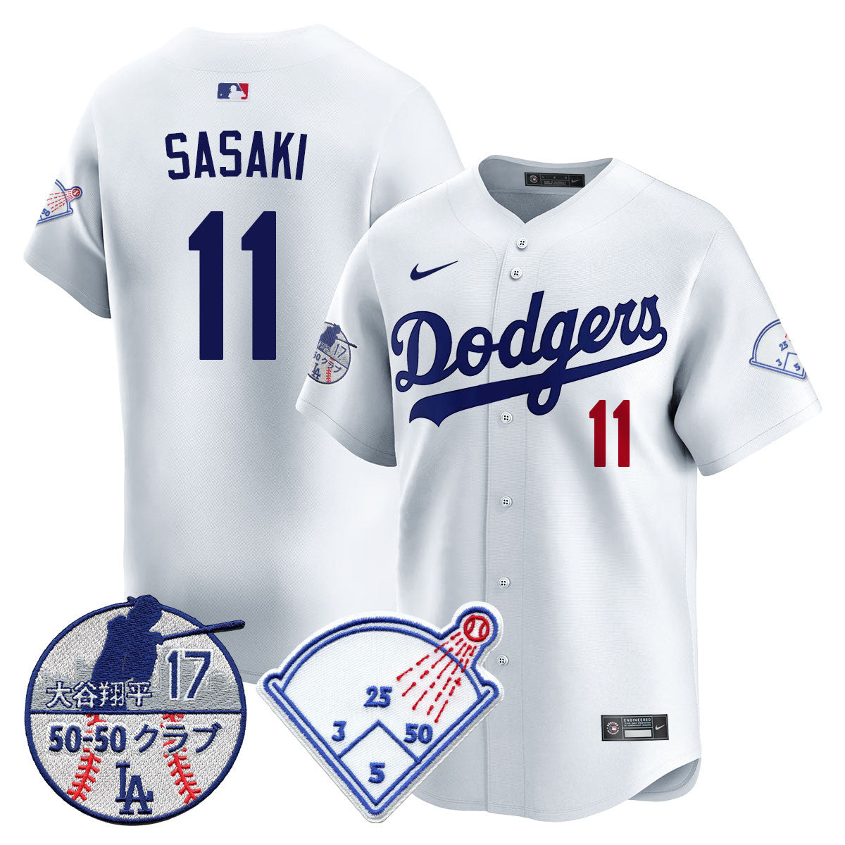 Men's Los Angeles Dodgers Vapor Limited Jersey - Shohei Ohtani Patch - All Stitched