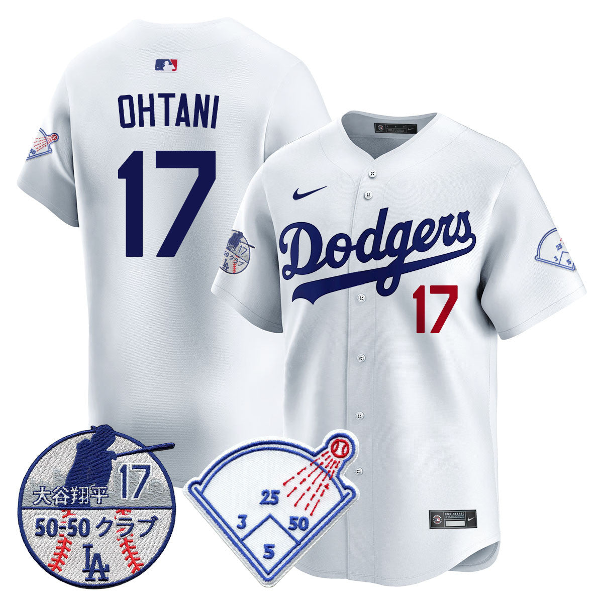 Men's Los Angeles Dodgers Vapor Limited Jersey - Shohei Ohtani Patch - All Stitched