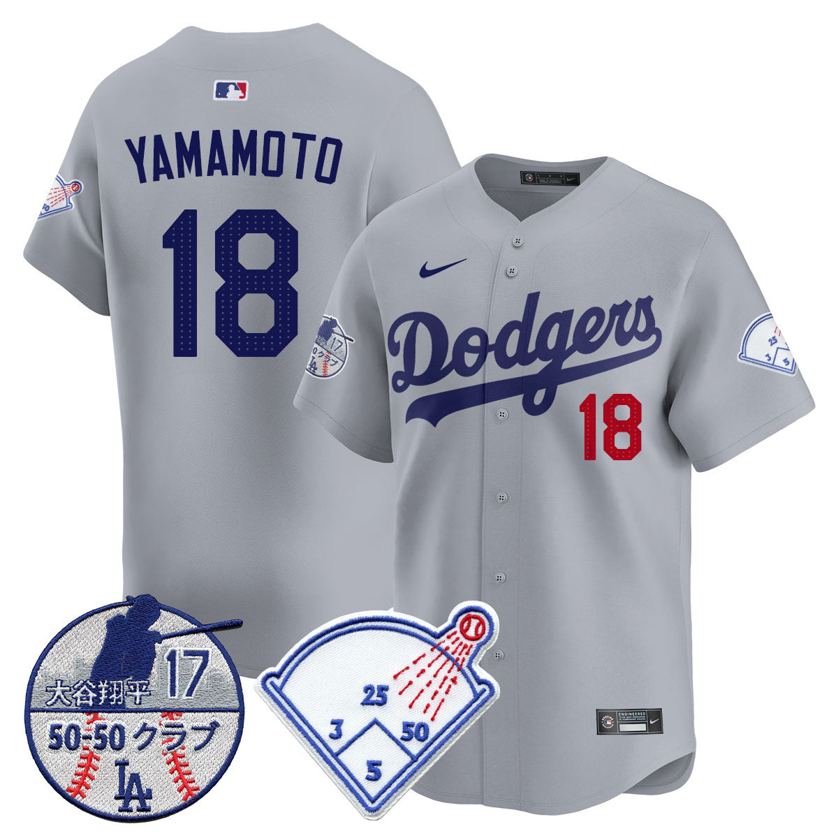 Men's Los Angeles Dodgers Vapor Limited Jersey - Shohei Ohtani Patch - All Stitched