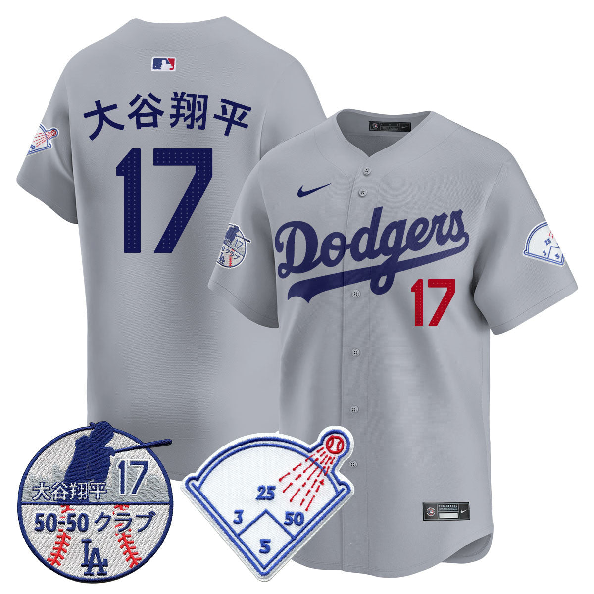 Men's Los Angeles Dodgers Vapor Limited Jersey - Shohei Ohtani Patch - All Stitched