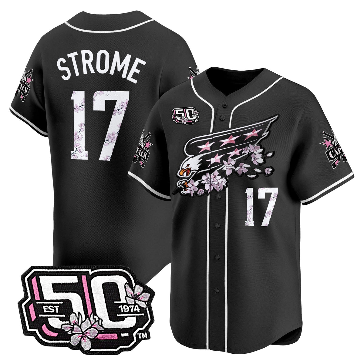 2025 WSH 50th Anniversary Cherry Blossom Style Vapor Premier Limited Jersey - Stitched