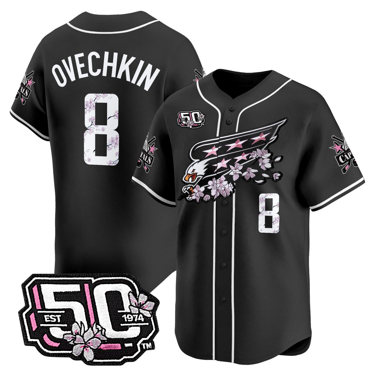 2025 WSH 50th Anniversary Cherry Blossom Style Vapor Premier Limited Jersey - Stitched