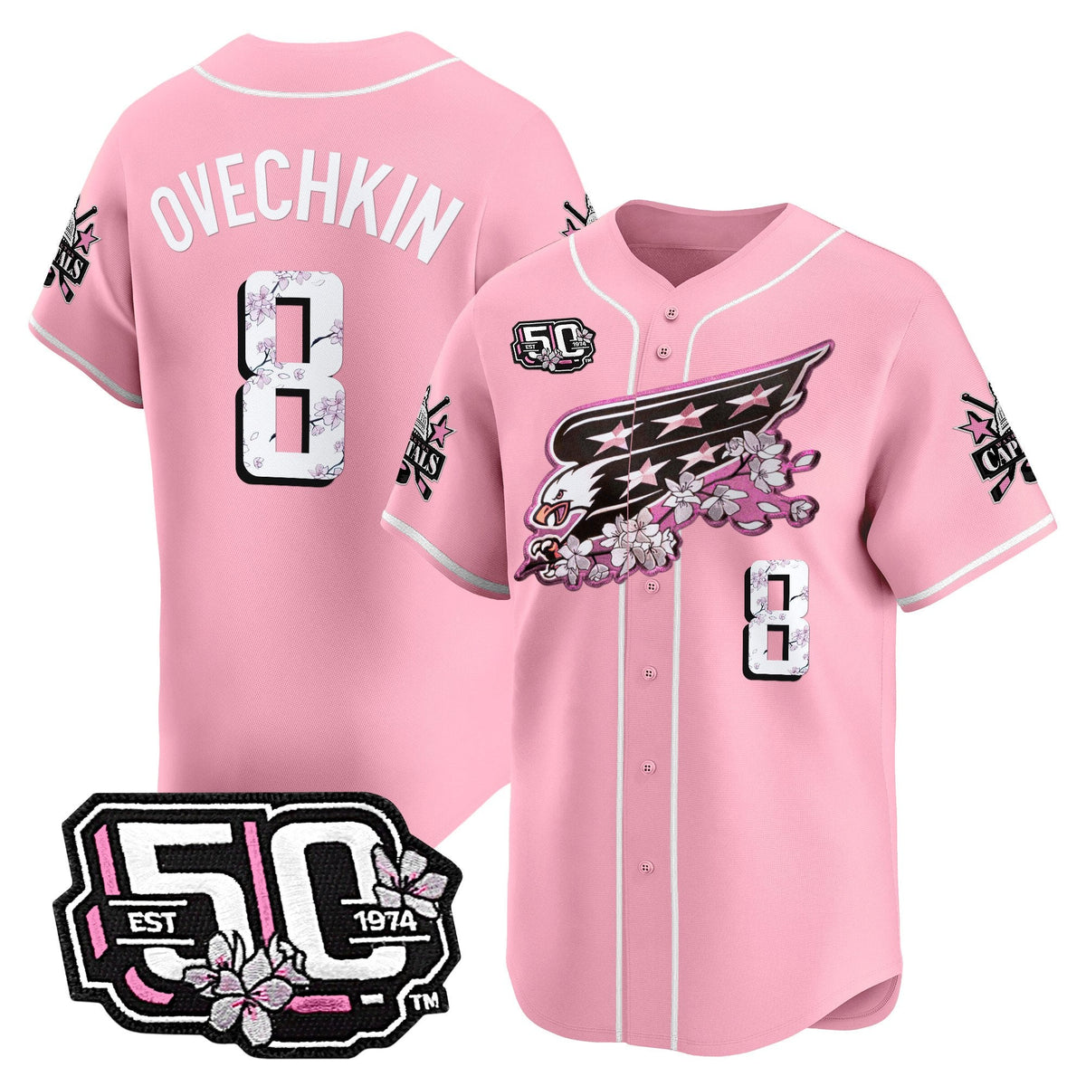 2025 WSH 50th Anniversary Cherry Blossom Style Vapor Premier Limited Jersey - Stitched
