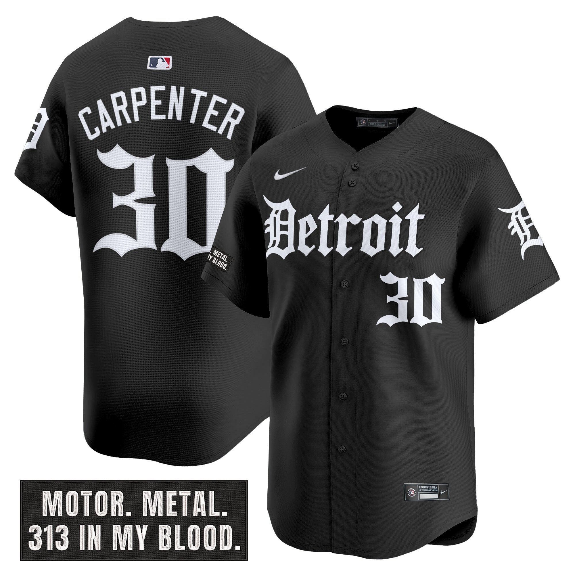 DET 'Motor Gothic Edition' Vapor Premier Limited Jersey - Stitched