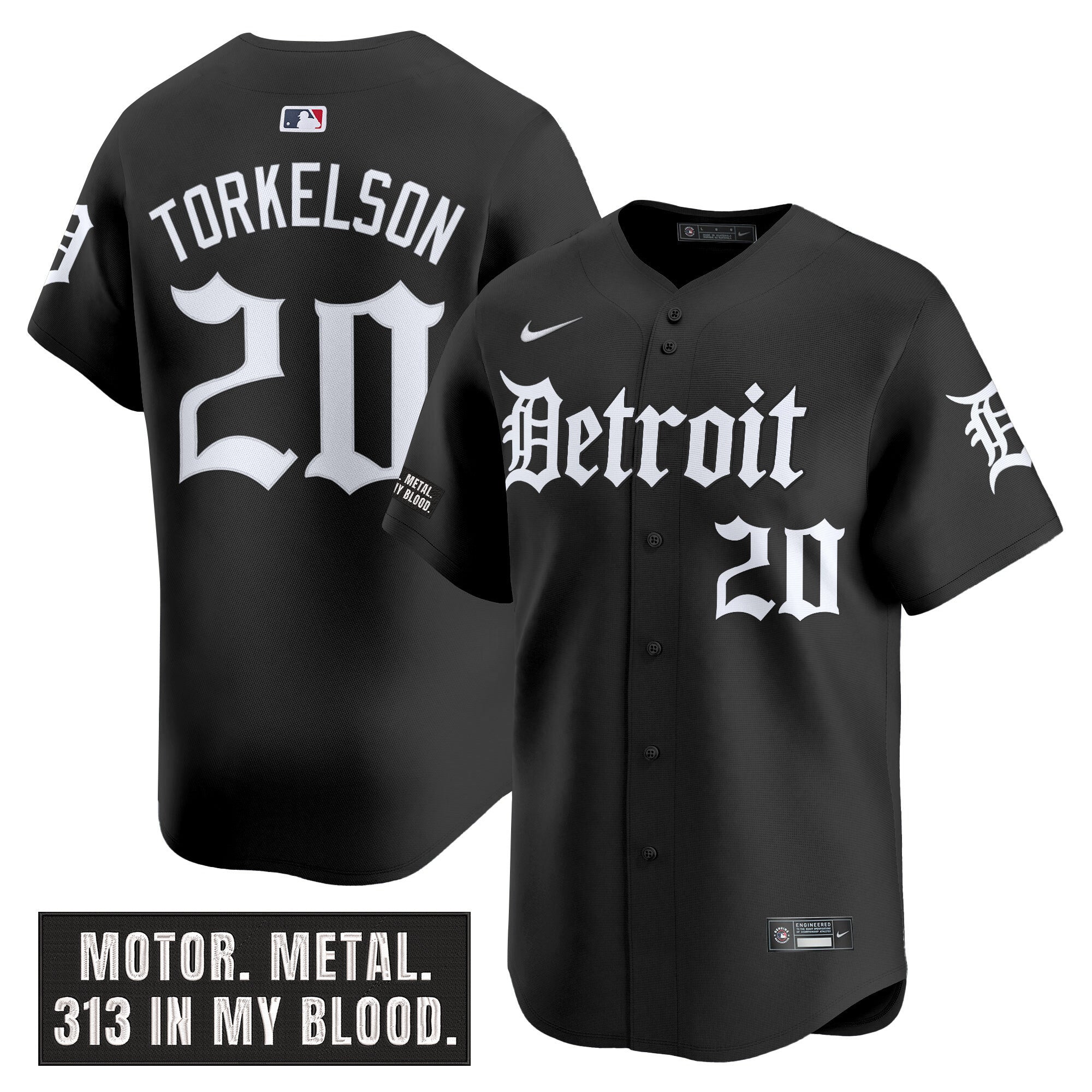 DET 'Motor Gothic Edition' Vapor Premier Limited Jersey - Stitched