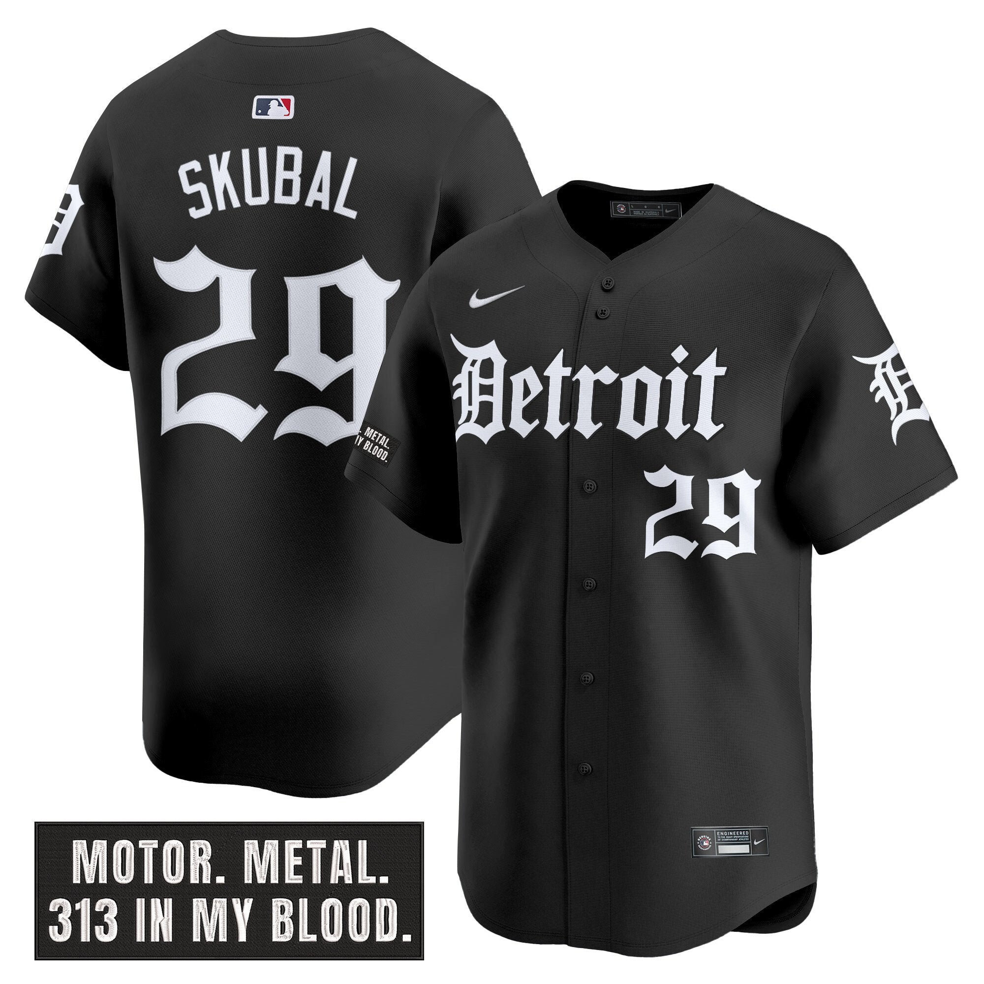 DET 'Motor Gothic Edition' Vapor Premier Limited Jersey - Stitched