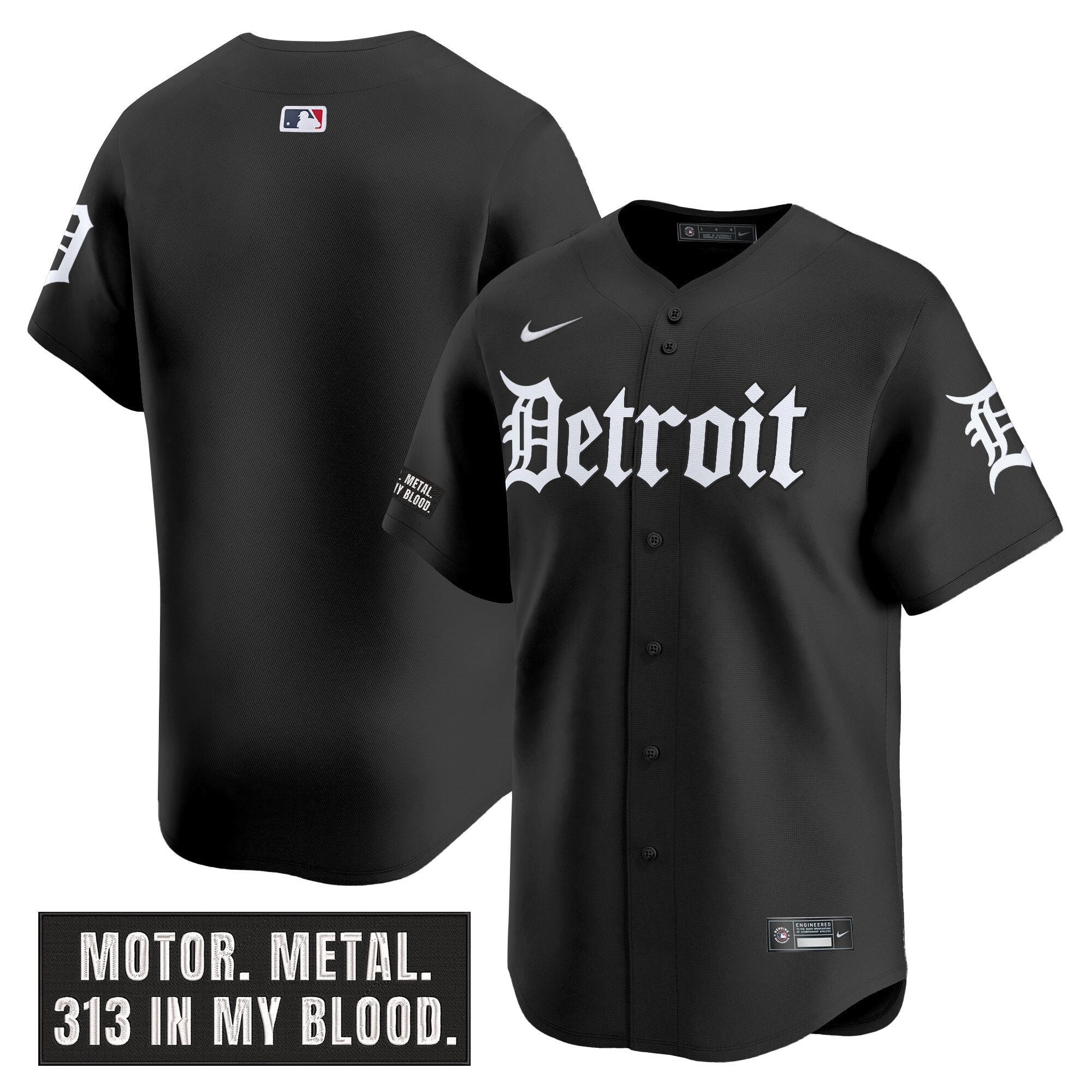 DET 'Motor Gothic Edition' Vapor Premier Limited Jersey - Stitched