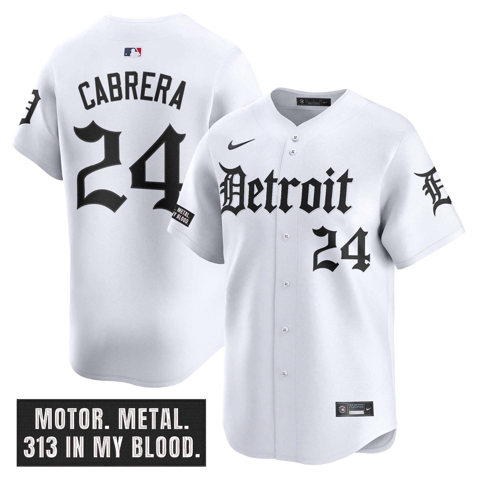 DET 'Motor Gothic Edition' Vapor Premier Limited Jersey - Stitched