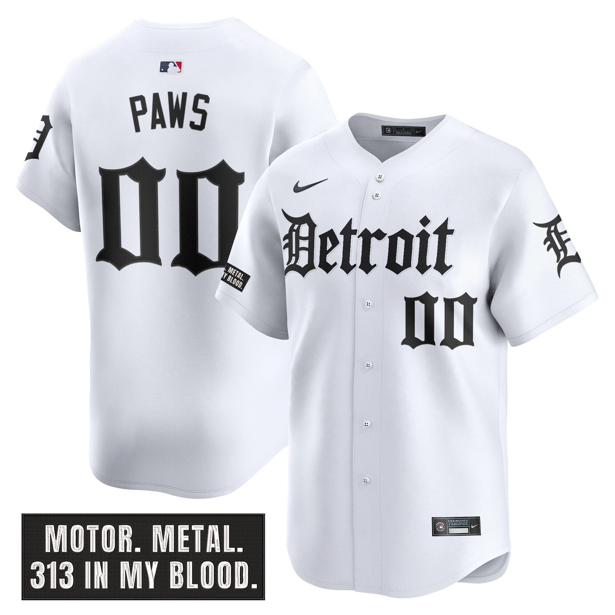 DET 'Motor Gothic Edition' Vapor Premier Limited Jersey - Stitched