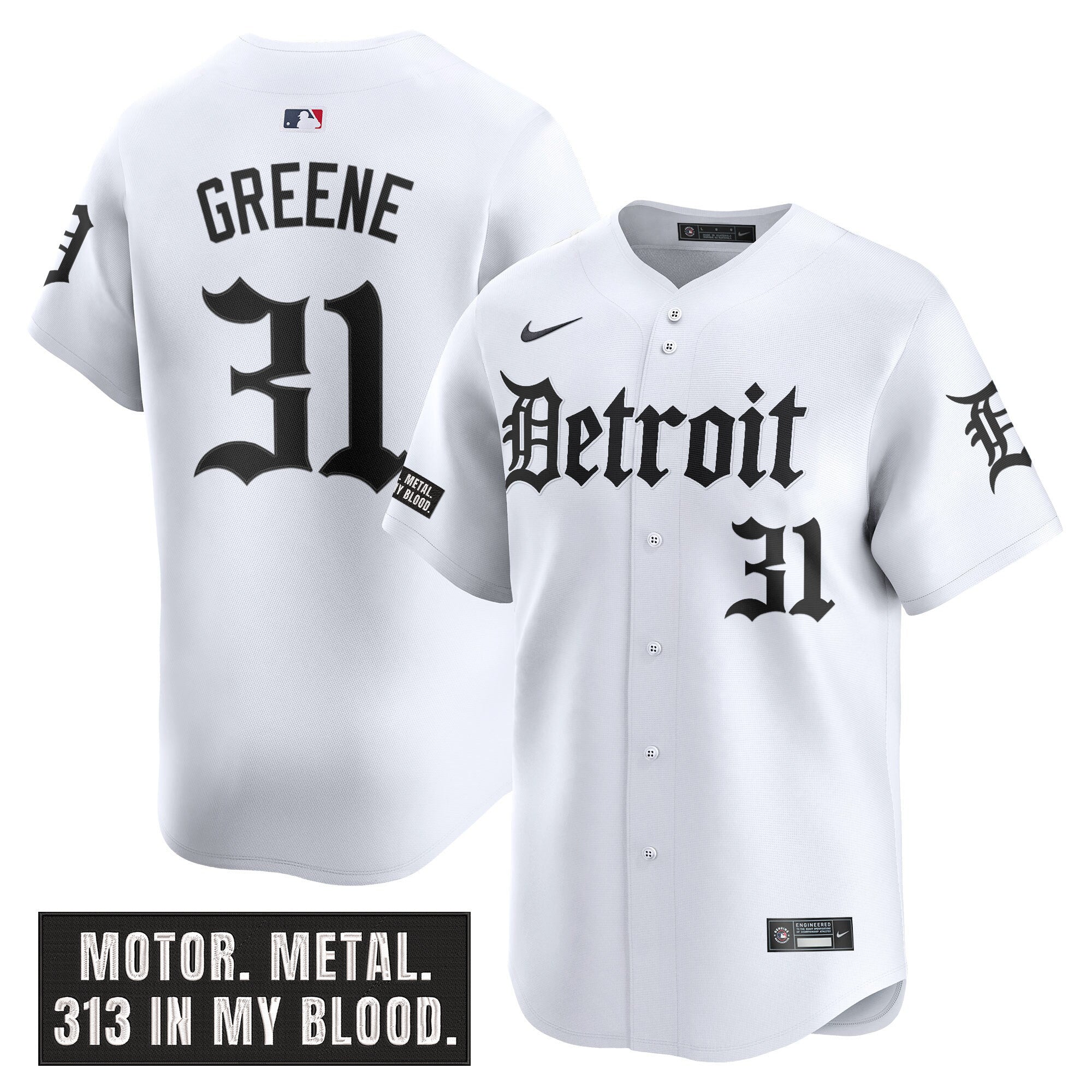 DET 'Motor Gothic Edition' Vapor Premier Limited Jersey - Stitched