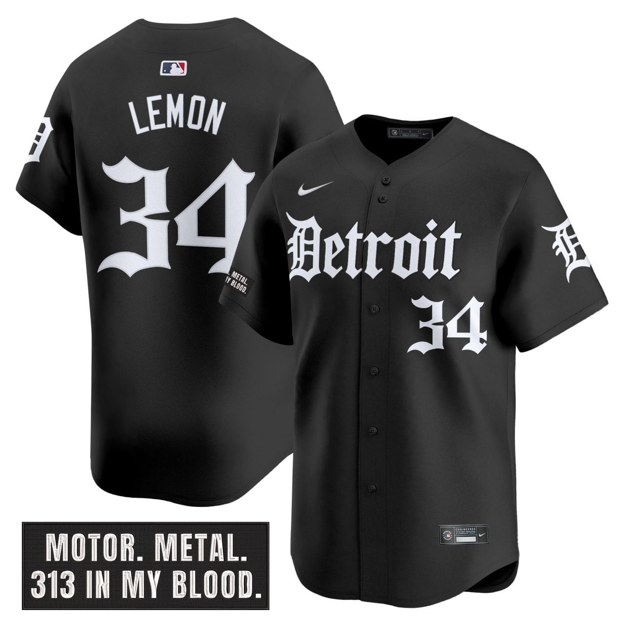 DET 'Motor Gothic Edition' Vapor Premier Limited Jersey - Stitched