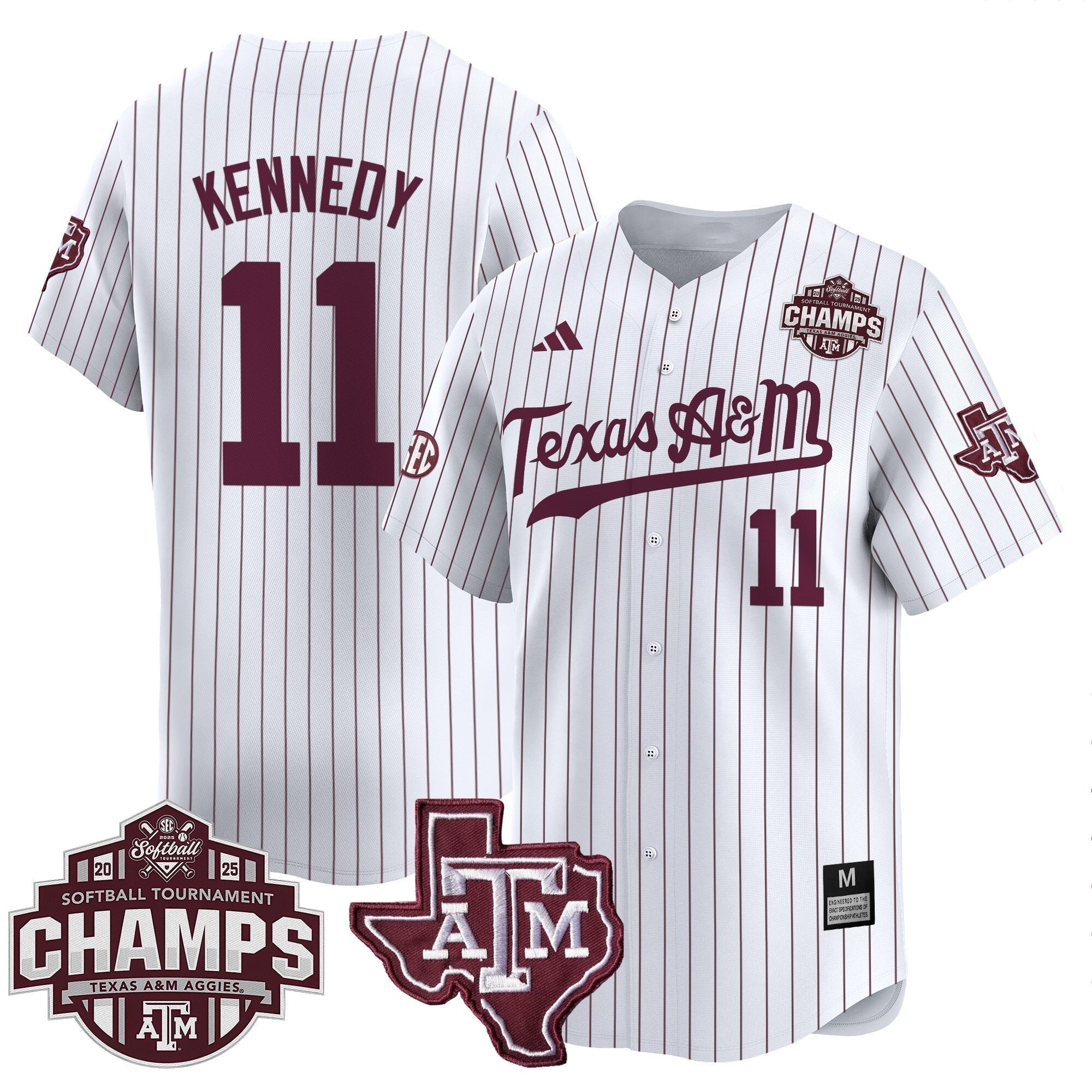 Size - T.A&M.A 2025 SEC Softball Conference Tournament Champions Patch Vapor Premier Limited Jersey - Stitched
