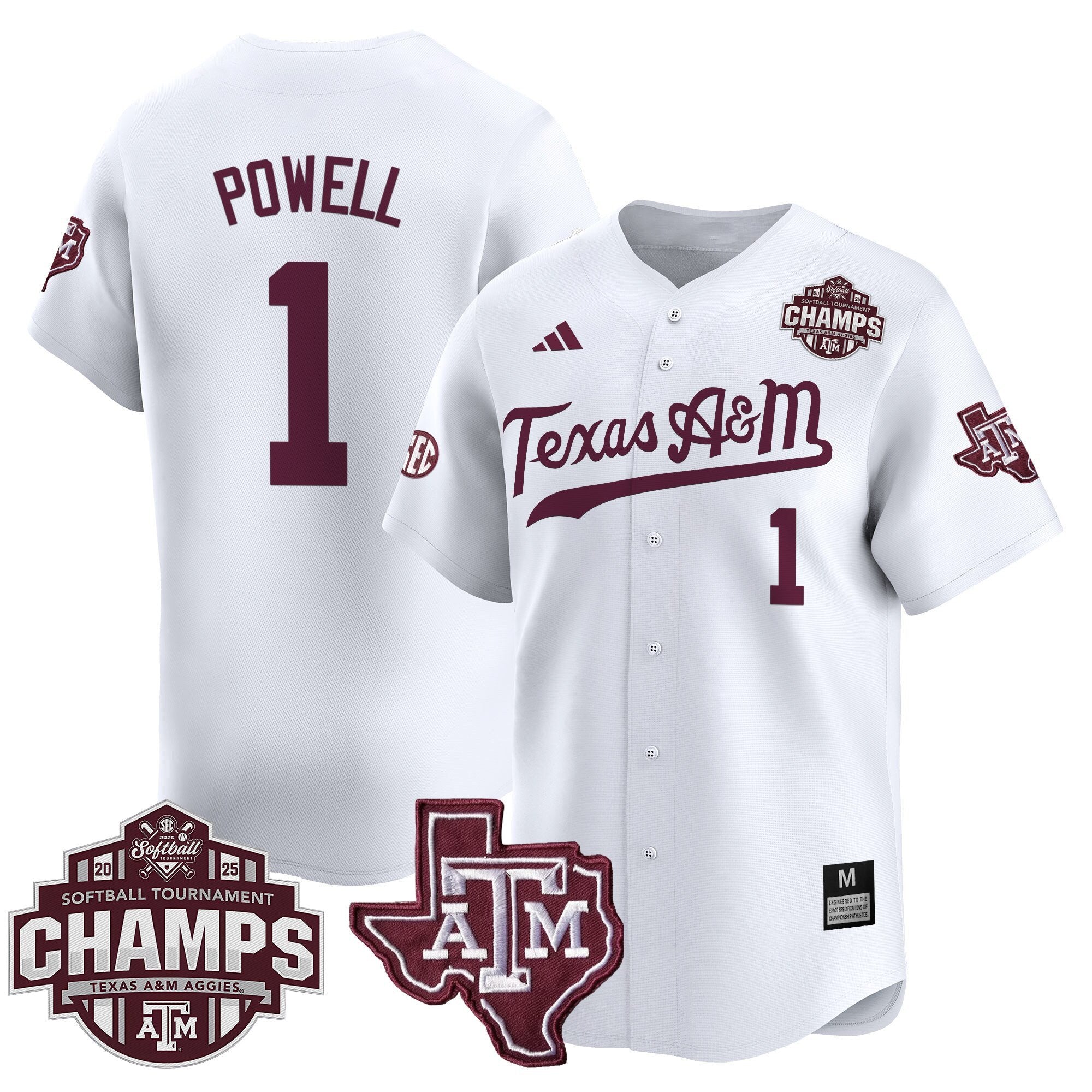 Size - T.A&M.A 2025 SEC Softball Conference Tournament Champions Patch Vapor Premier Limited Jersey - Stitched