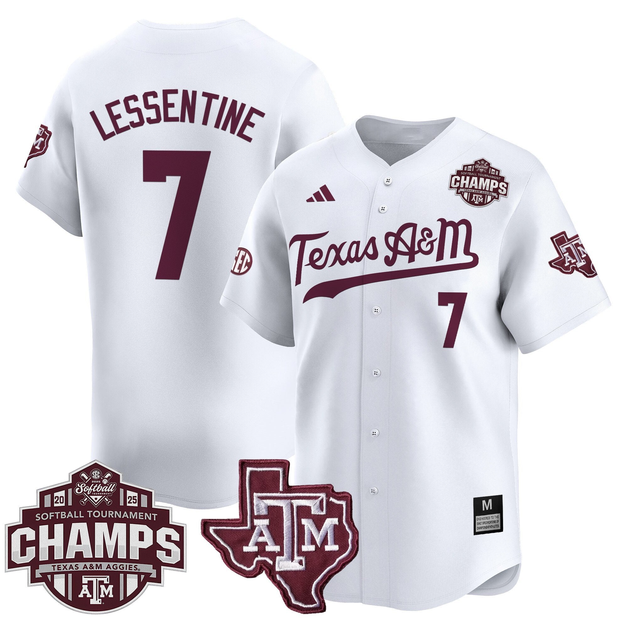 Size - T.A&M.A 2025 SEC Softball Conference Tournament Champions Patch Vapor Premier Limited Jersey - Stitched
