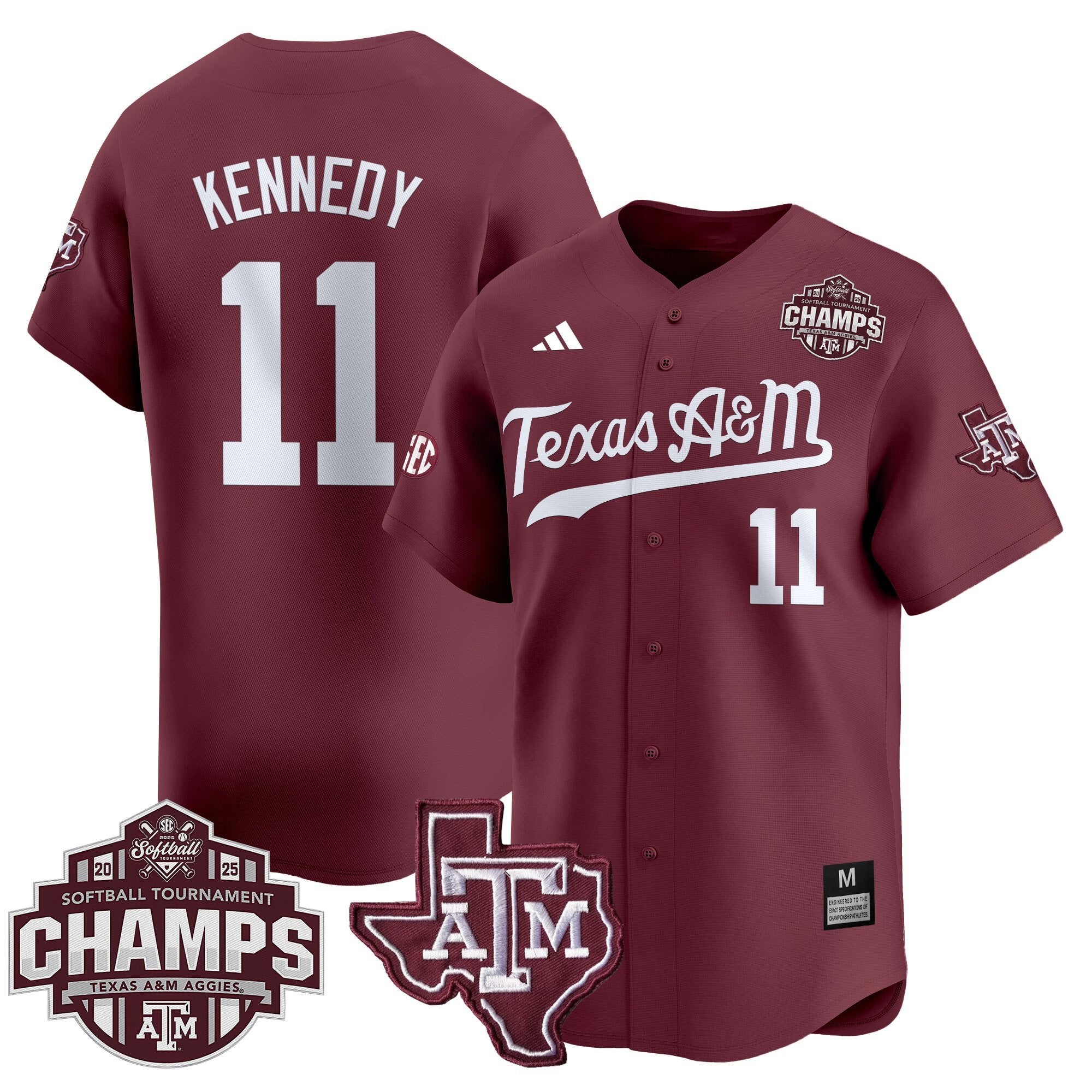 Size - T.A&M.A 2025 SEC Softball Conference Tournament Champions Patch Vapor Premier Limited Jersey - Stitched