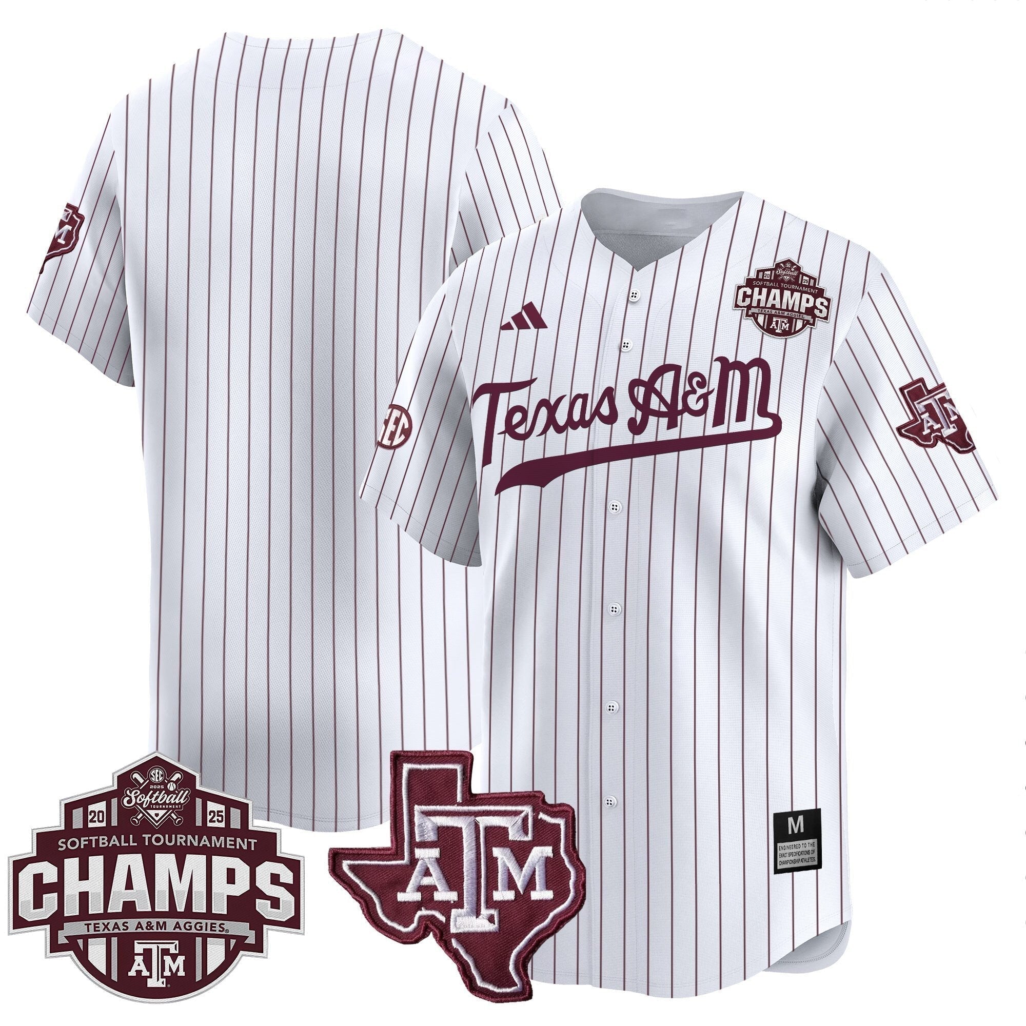 Size - T.A&M.A 2025 SEC Softball Conference Tournament Champions Patch Vapor Premier Limited Jersey - Stitched