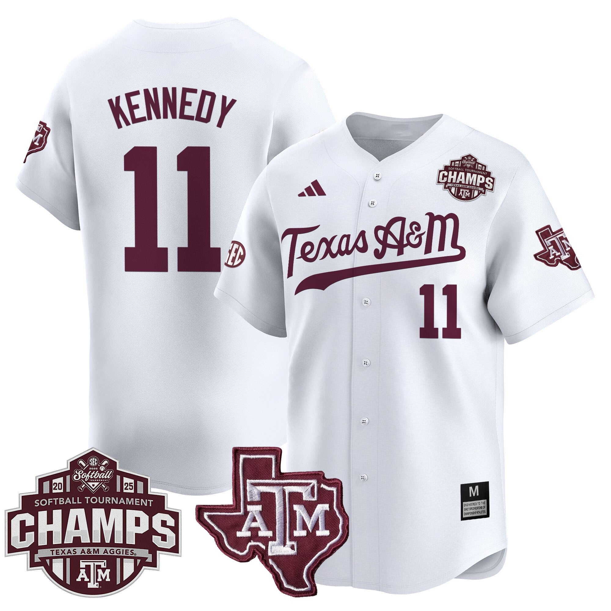 Size - T.A&M.A 2025 SEC Softball Conference Tournament Champions Patch Vapor Premier Limited Jersey - Stitched
