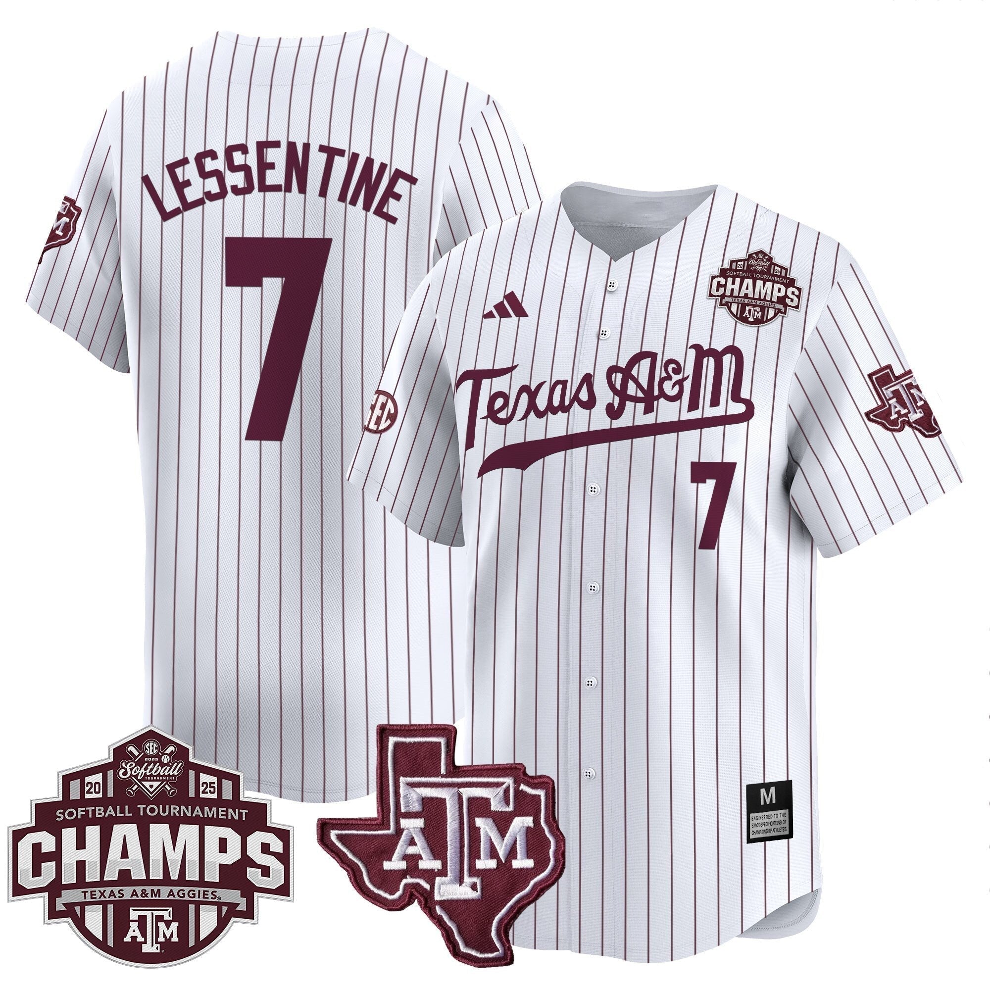 Size - T.A&M.A 2025 SEC Softball Conference Tournament Champions Patch Vapor Premier Limited Jersey - Stitched
