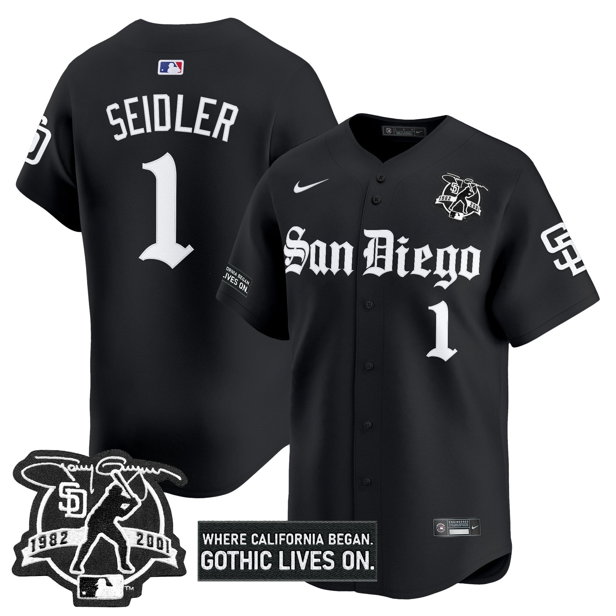 SD 'Gothic Edition' Vapor Premier Limited Jersey - Stitched