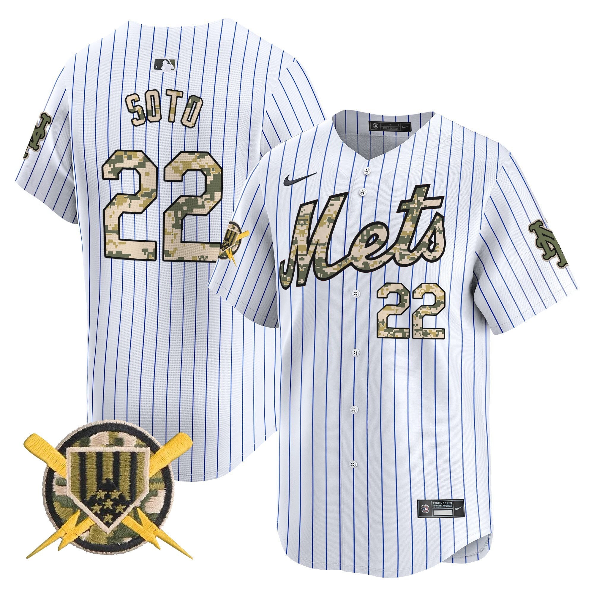 NYM Armed Forces Day Vapor Premier Limited Jersey - All Stitched