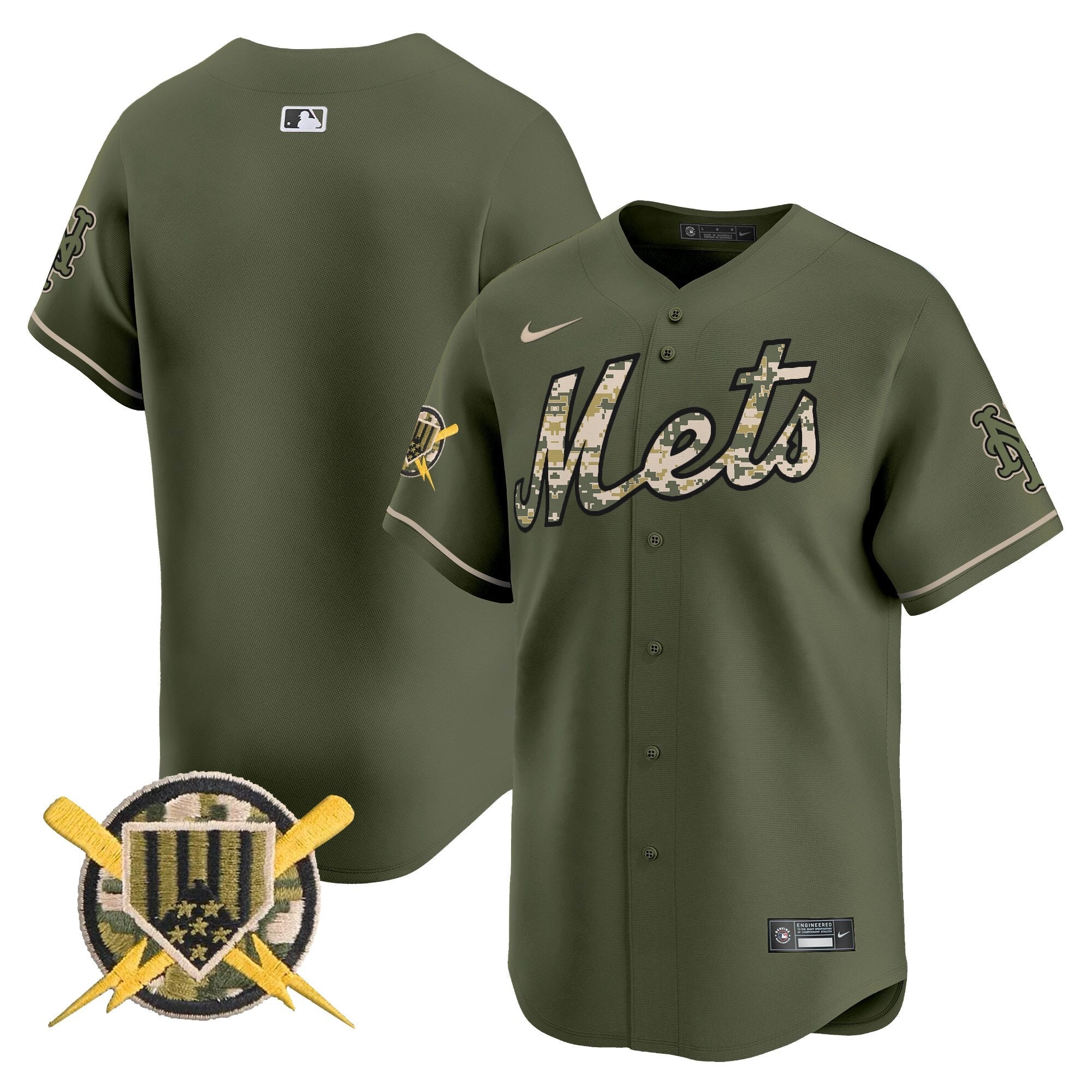 NYM Armed Forces Day Vapor Premier Limited Jersey - All Stitched