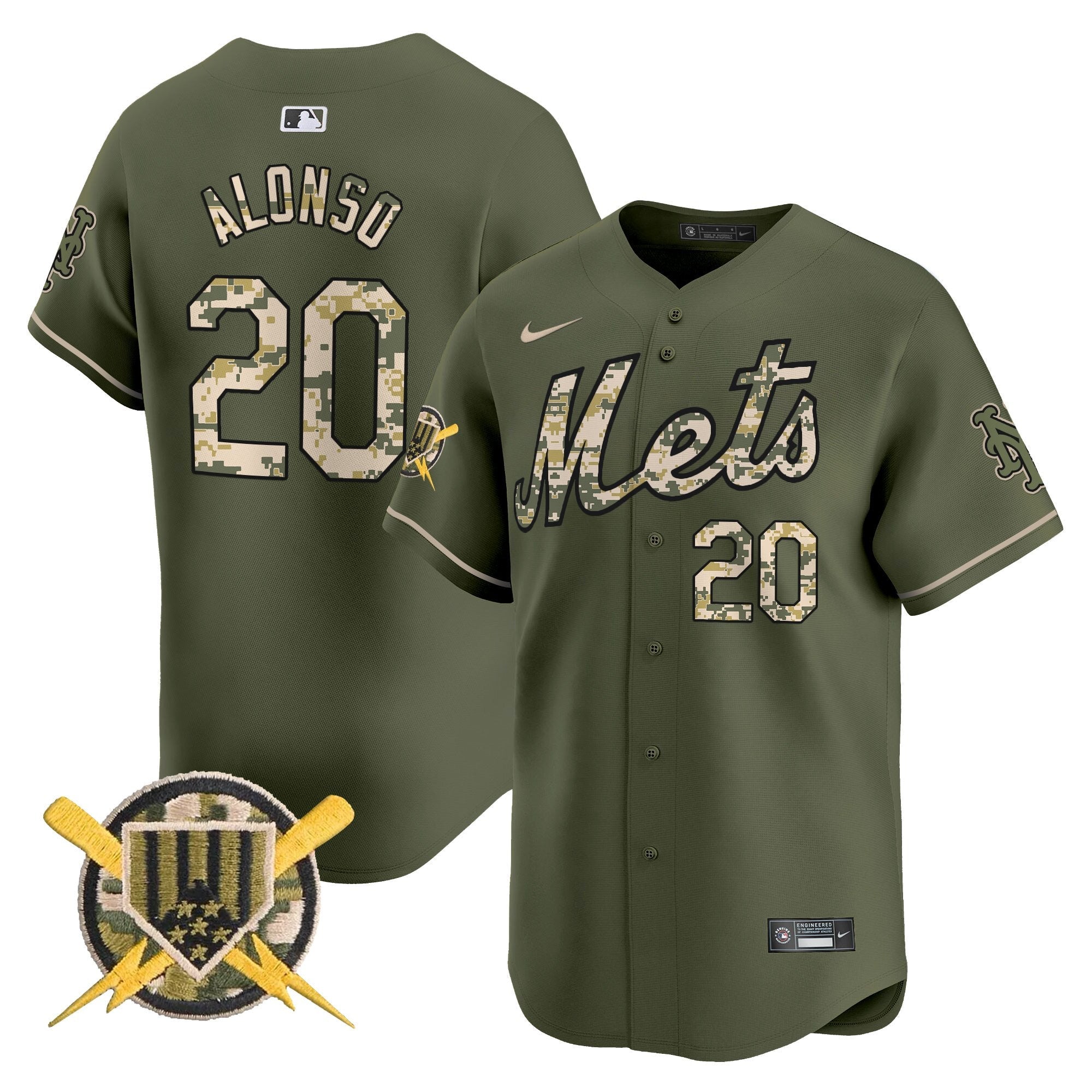 NYM Armed Forces Day Vapor Premier Limited Jersey - All Stitched