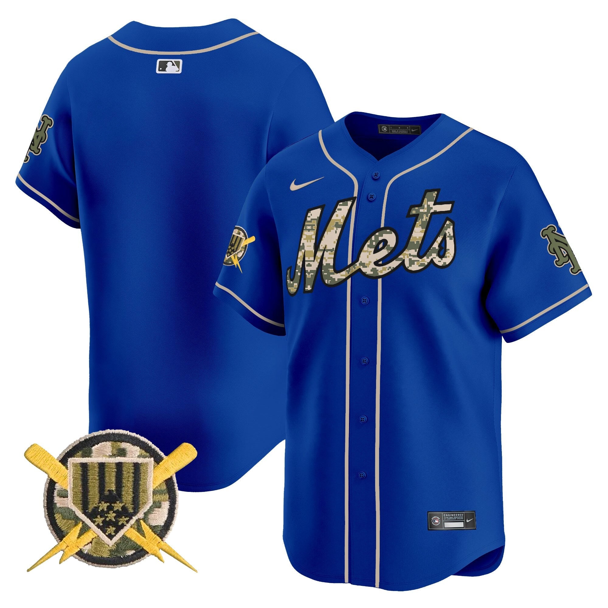 NYM Armed Forces Day Vapor Premier Limited Jersey - All Stitched