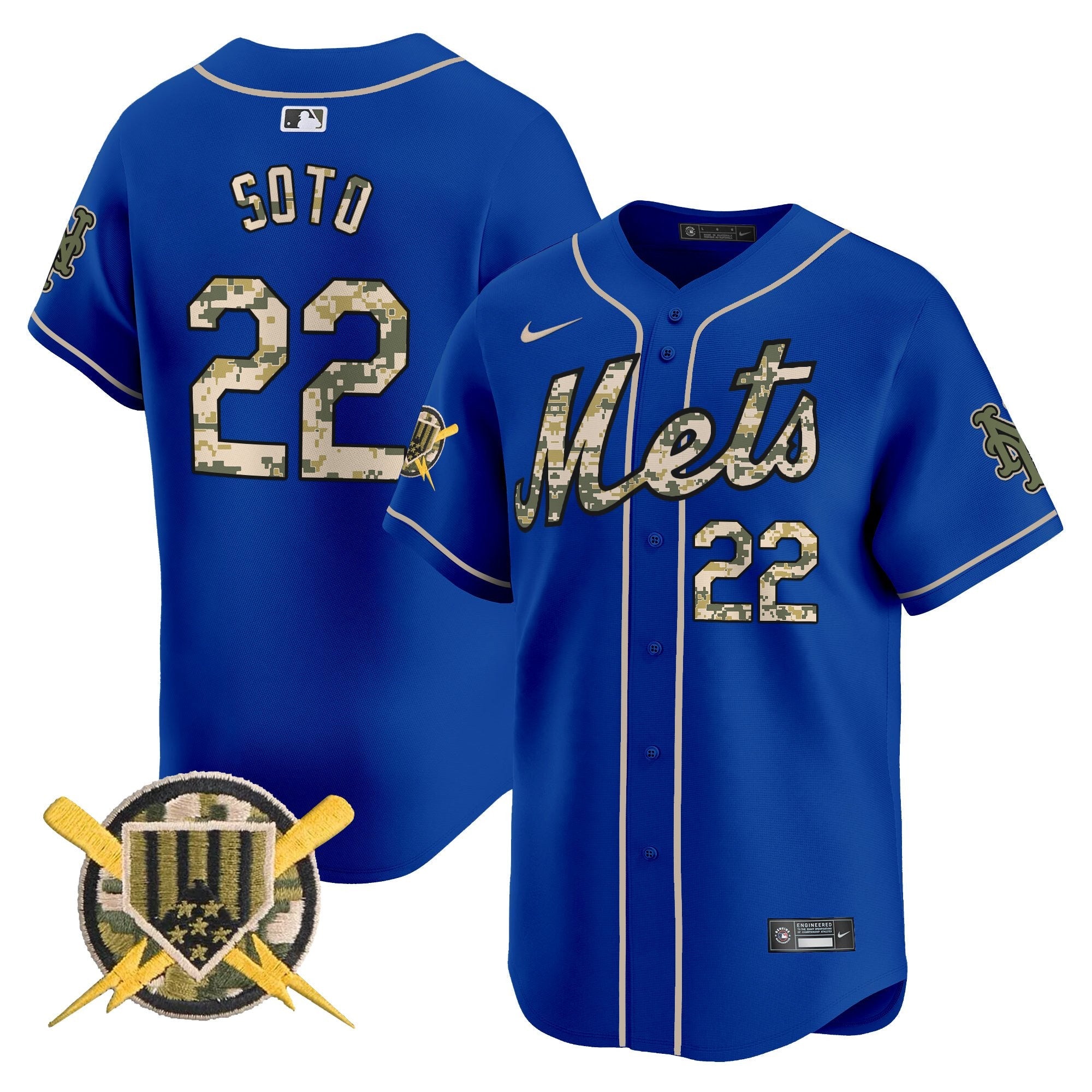 NYM Armed Forces Day Vapor Premier Limited Jersey - All Stitched