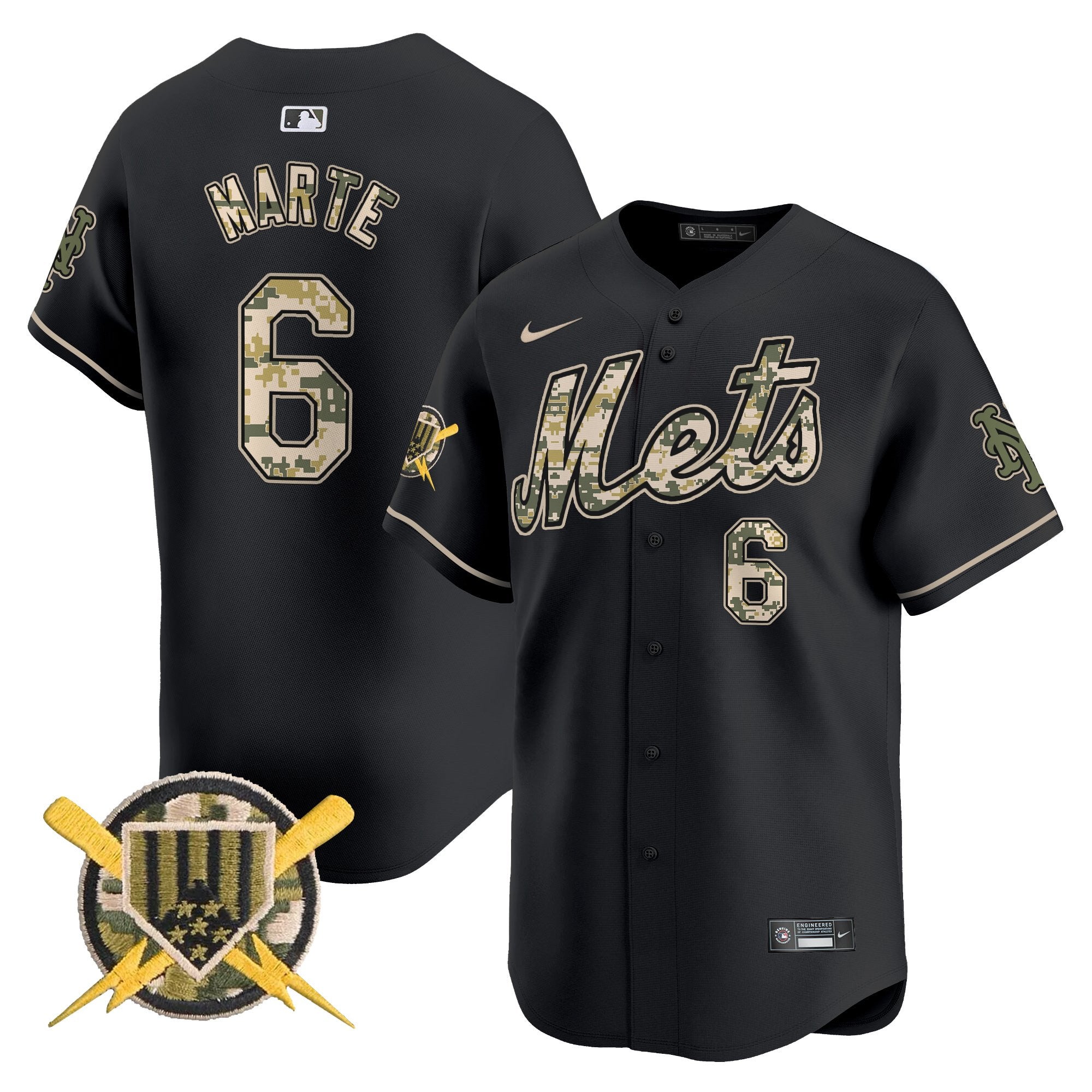 NYM Armed Forces Day Vapor Premier Limited Jersey - All Stitched