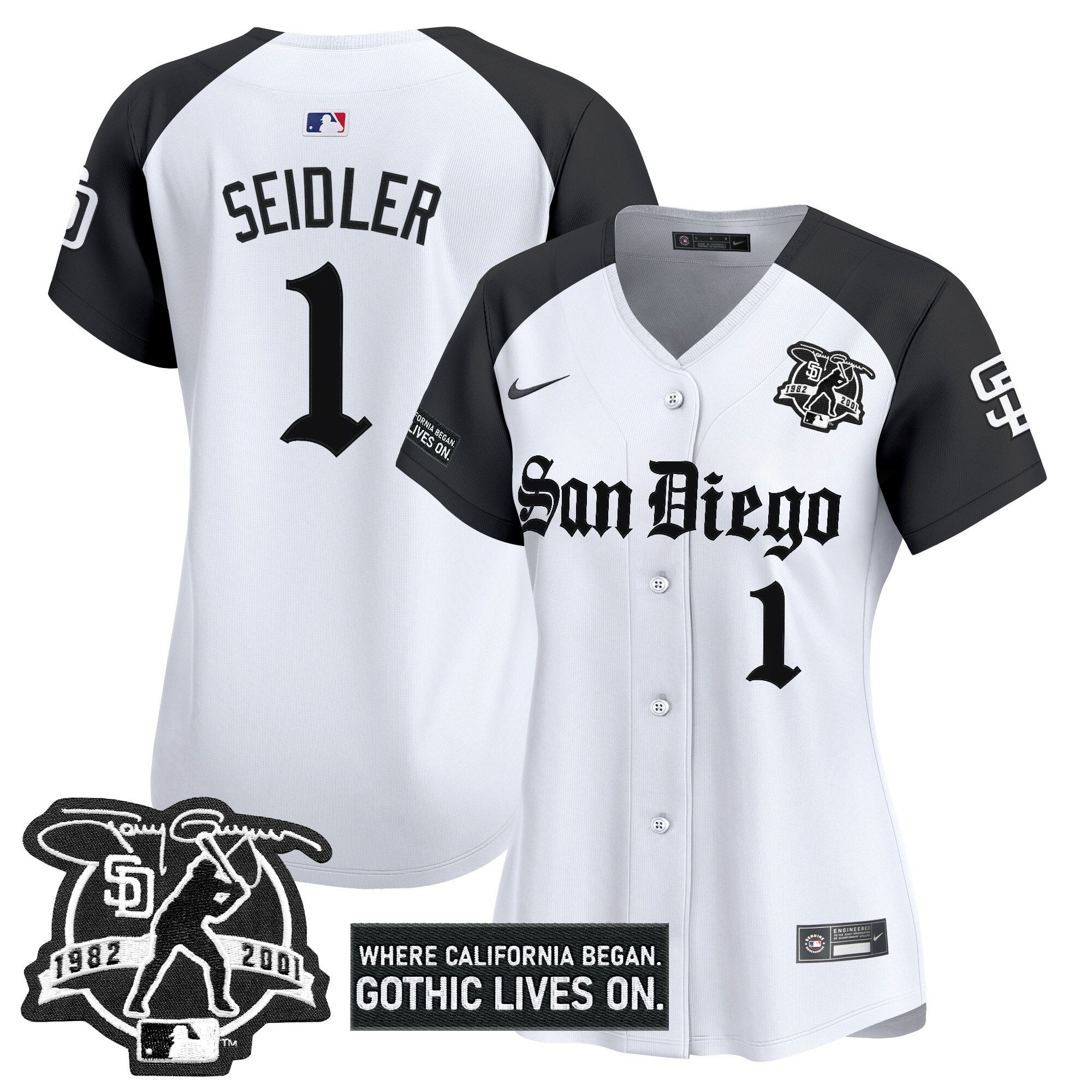 Women's SD 'Gothic Edition' Vapor Premier Limited Jersey - Stitched