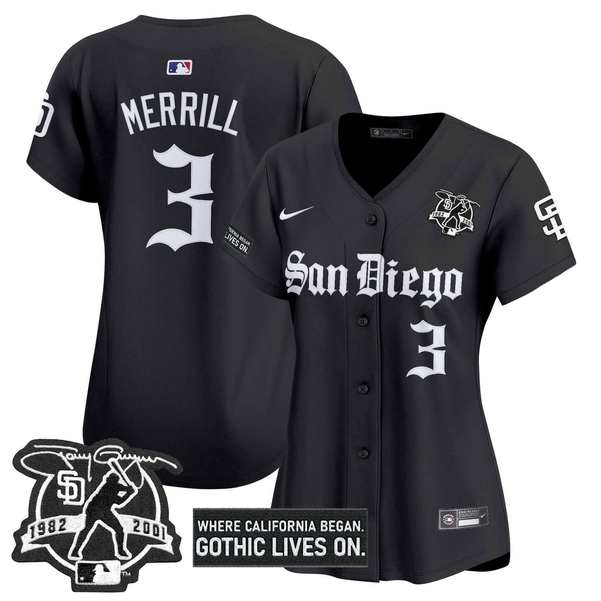 Women's SD 'Gothic Edition' Vapor Premier Limited Jersey - Stitched