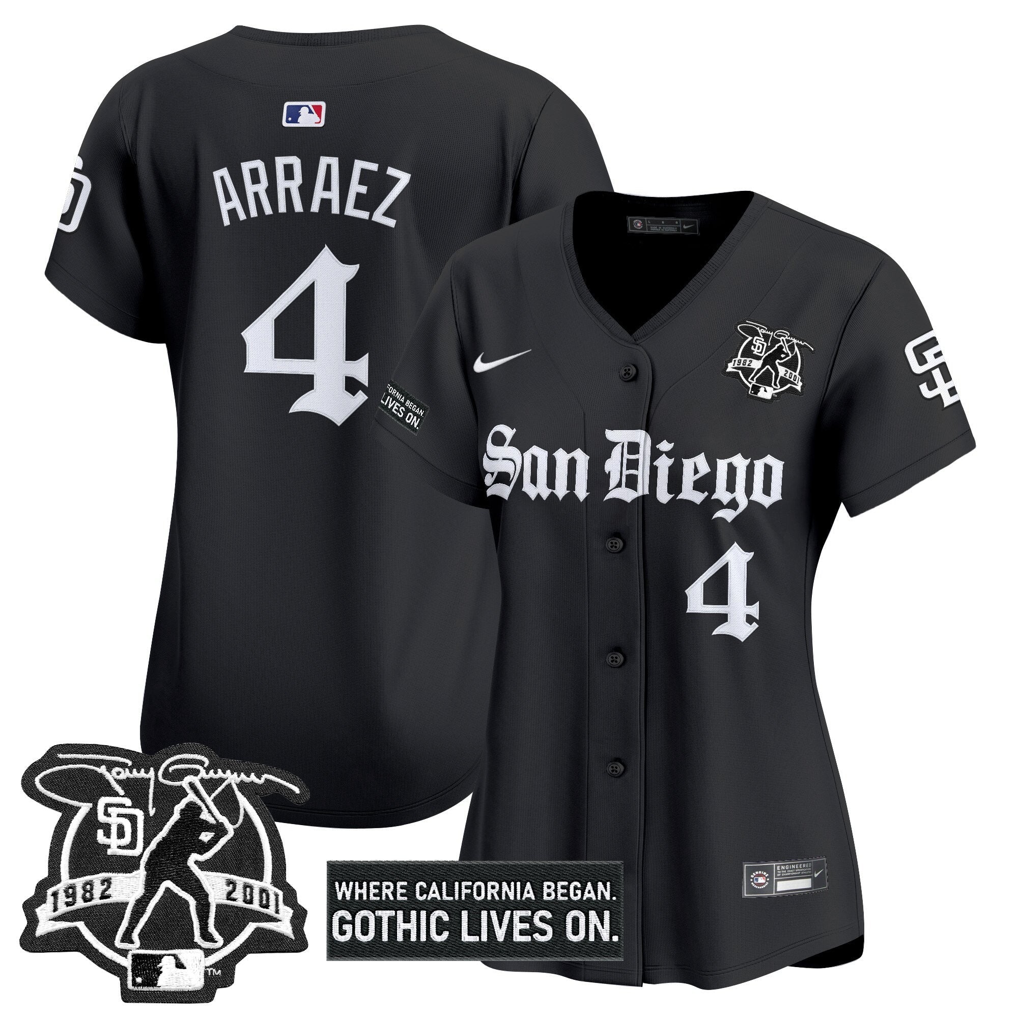 Women's SD 'Gothic Edition' Vapor Premier Limited Jersey - Stitched