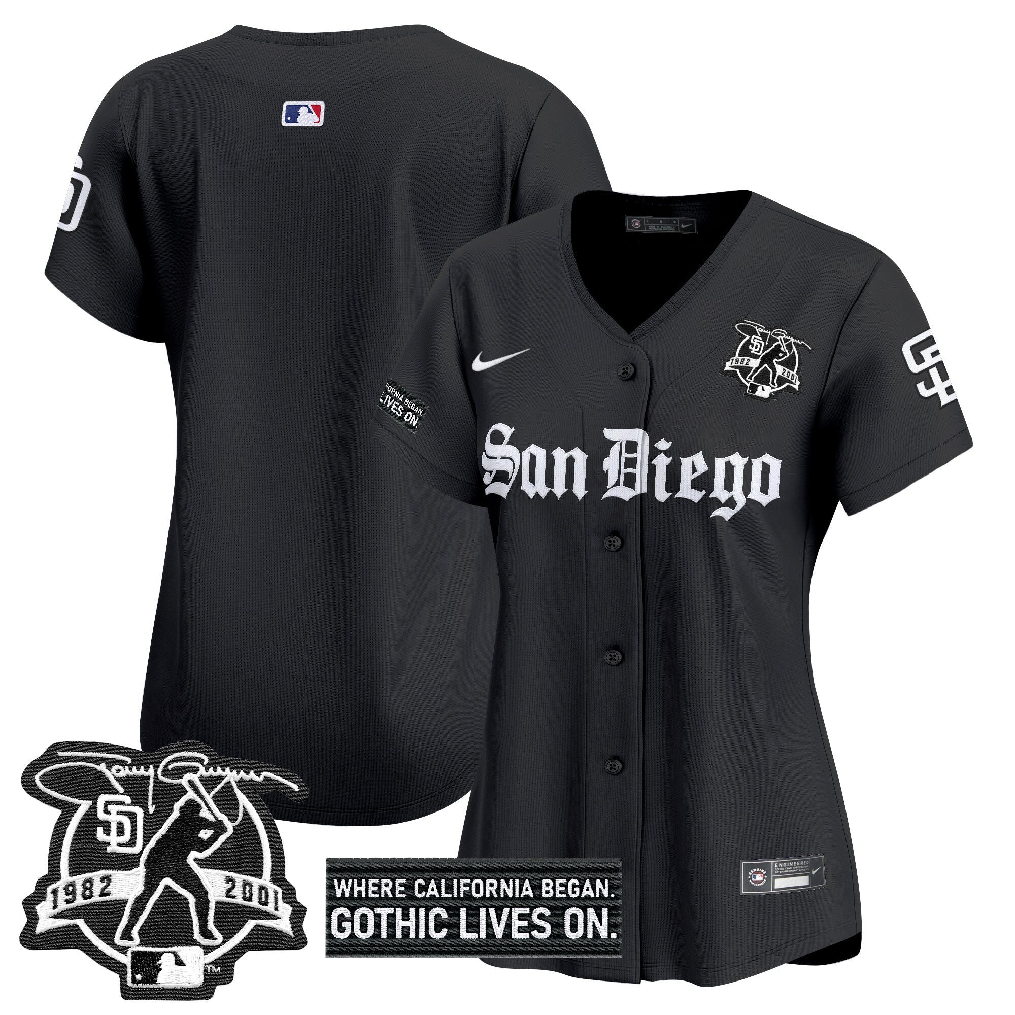 Women's SD 'Gothic Edition' Vapor Premier Limited Jersey - Stitched