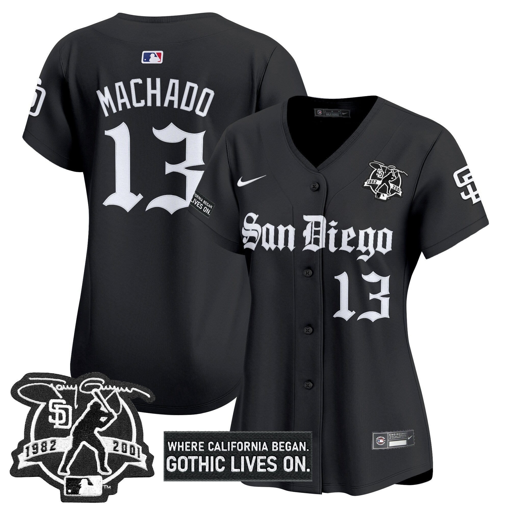 Women's SD 'Gothic Edition' Vapor Premier Limited Jersey - Stitched