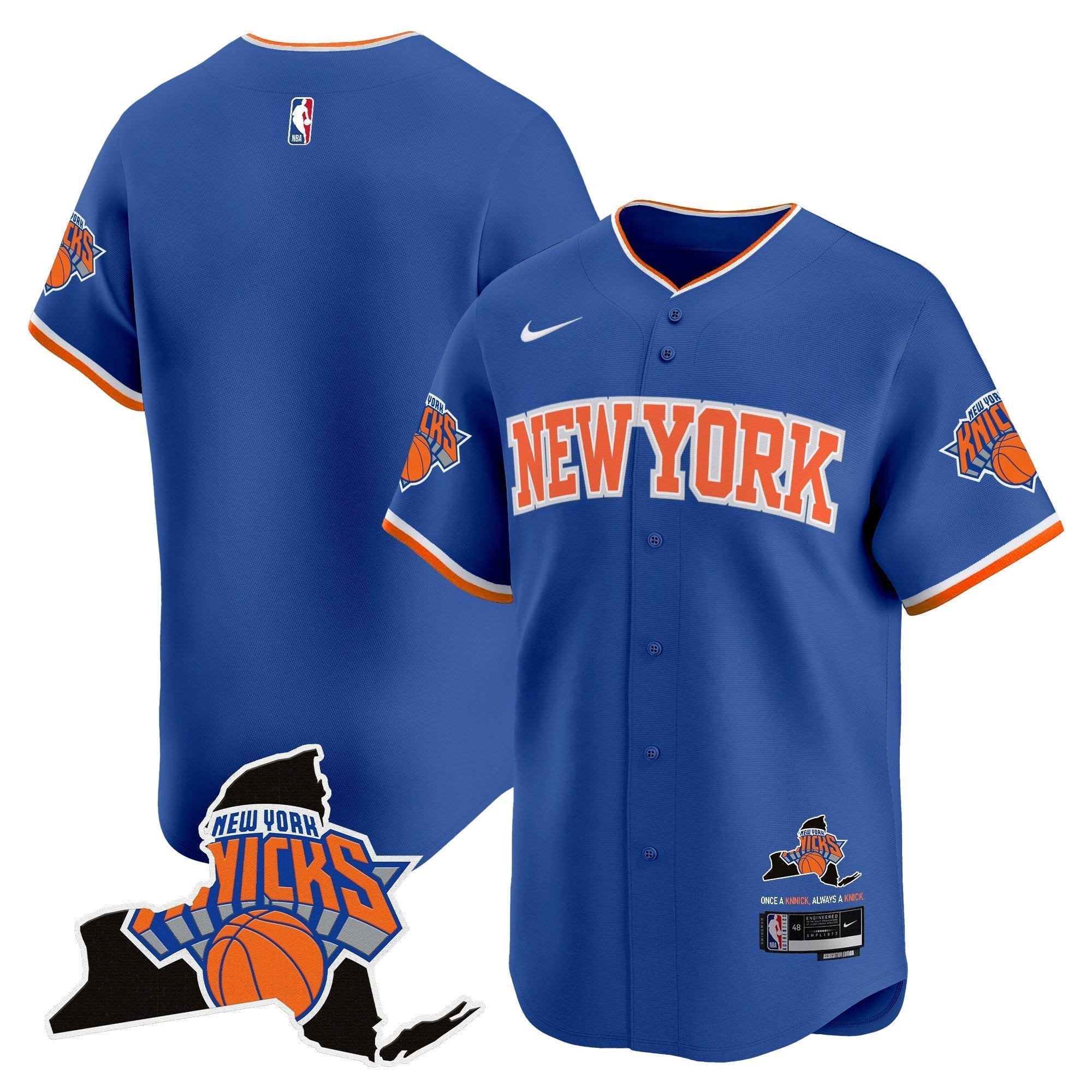 NYK Vapor Baseball Jersey - Stitched