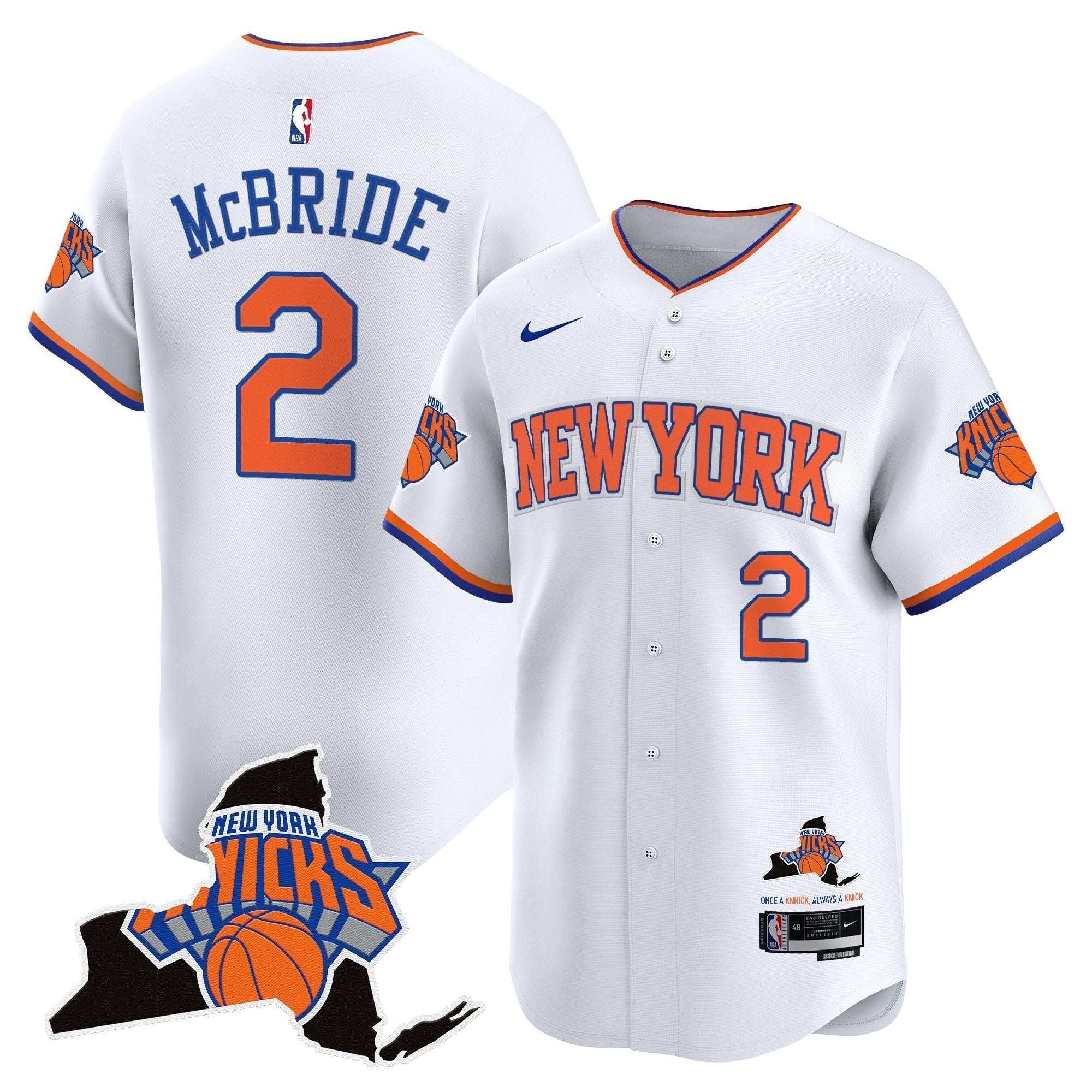 NYK Vapor Baseball Jersey - Stitched