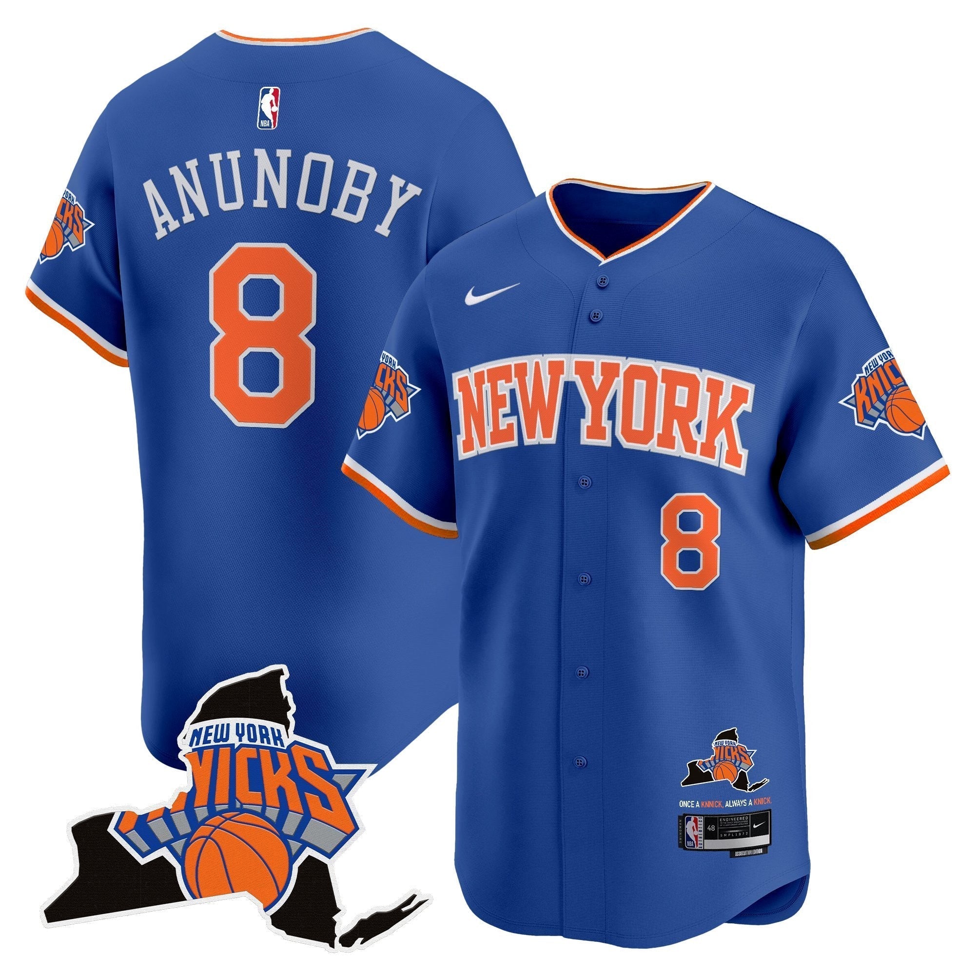NYK Vapor Baseball Jersey - Stitched