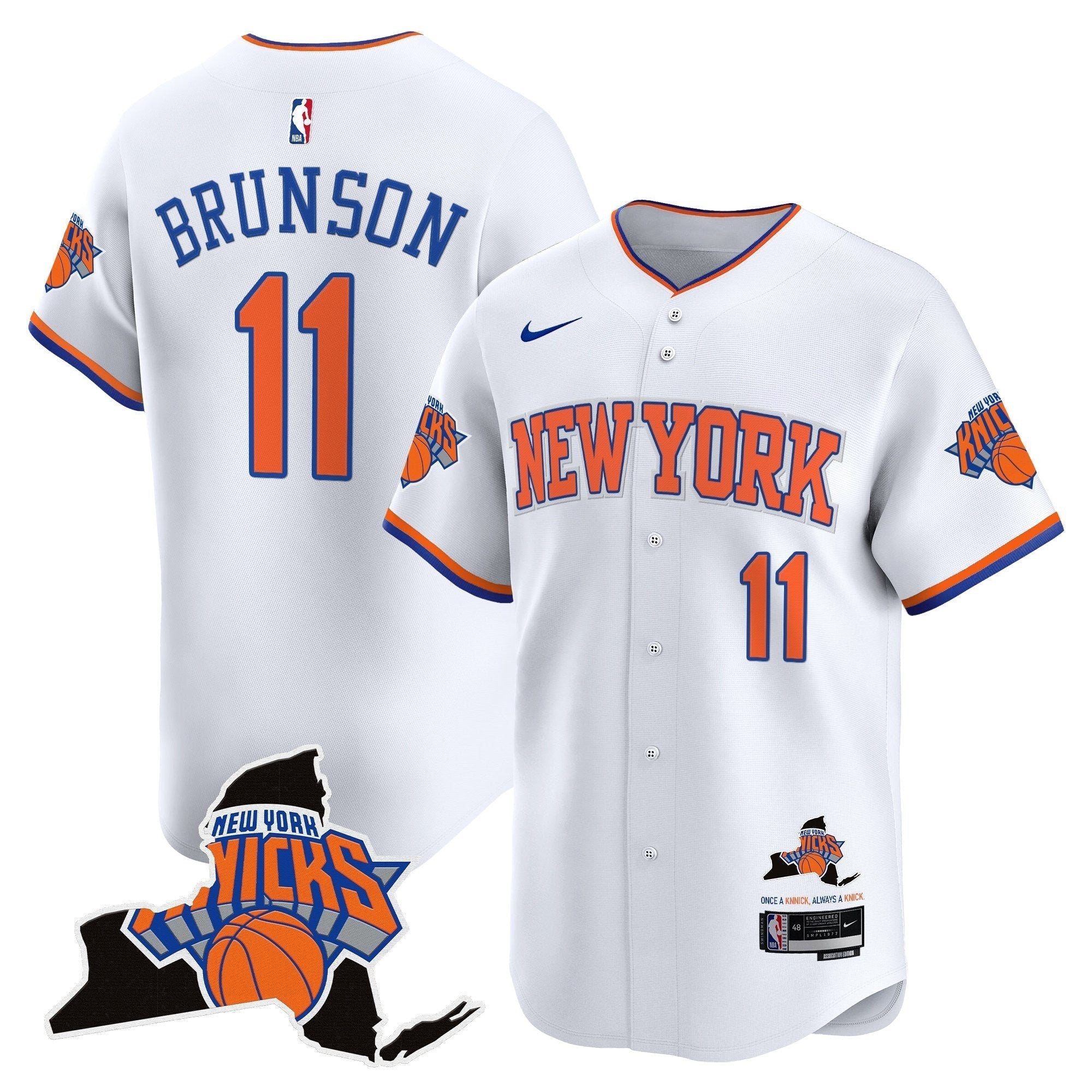 NYK Vapor Baseball Jersey - Stitched