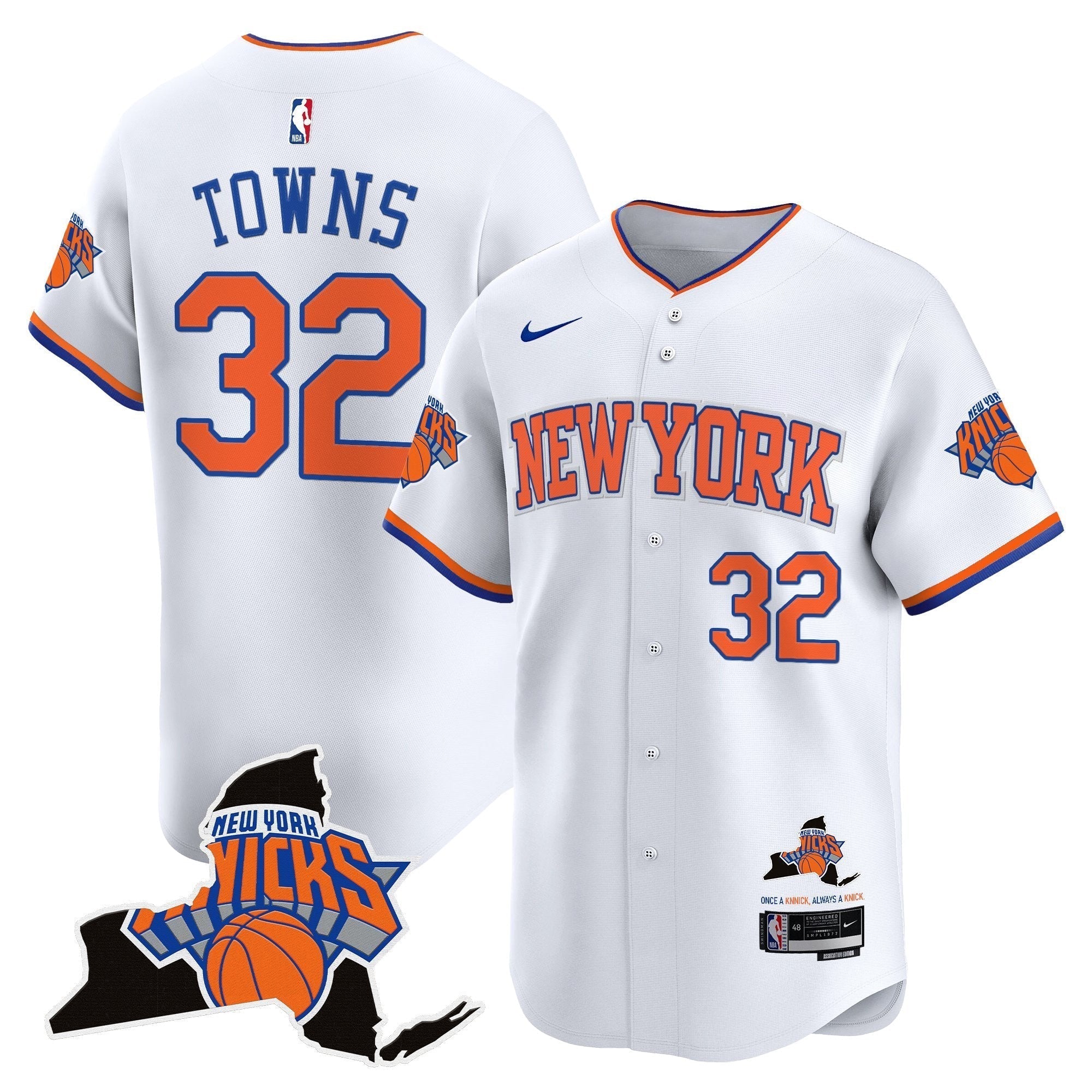 NYK Vapor Baseball Jersey - Stitched