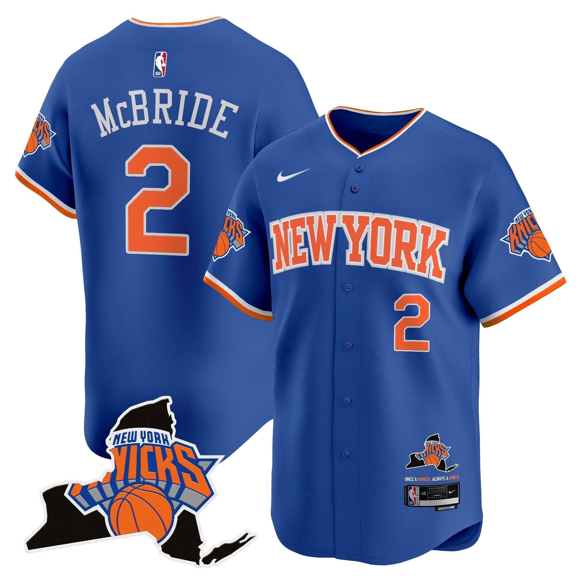 NYK Vapor Baseball Jersey - Stitched
