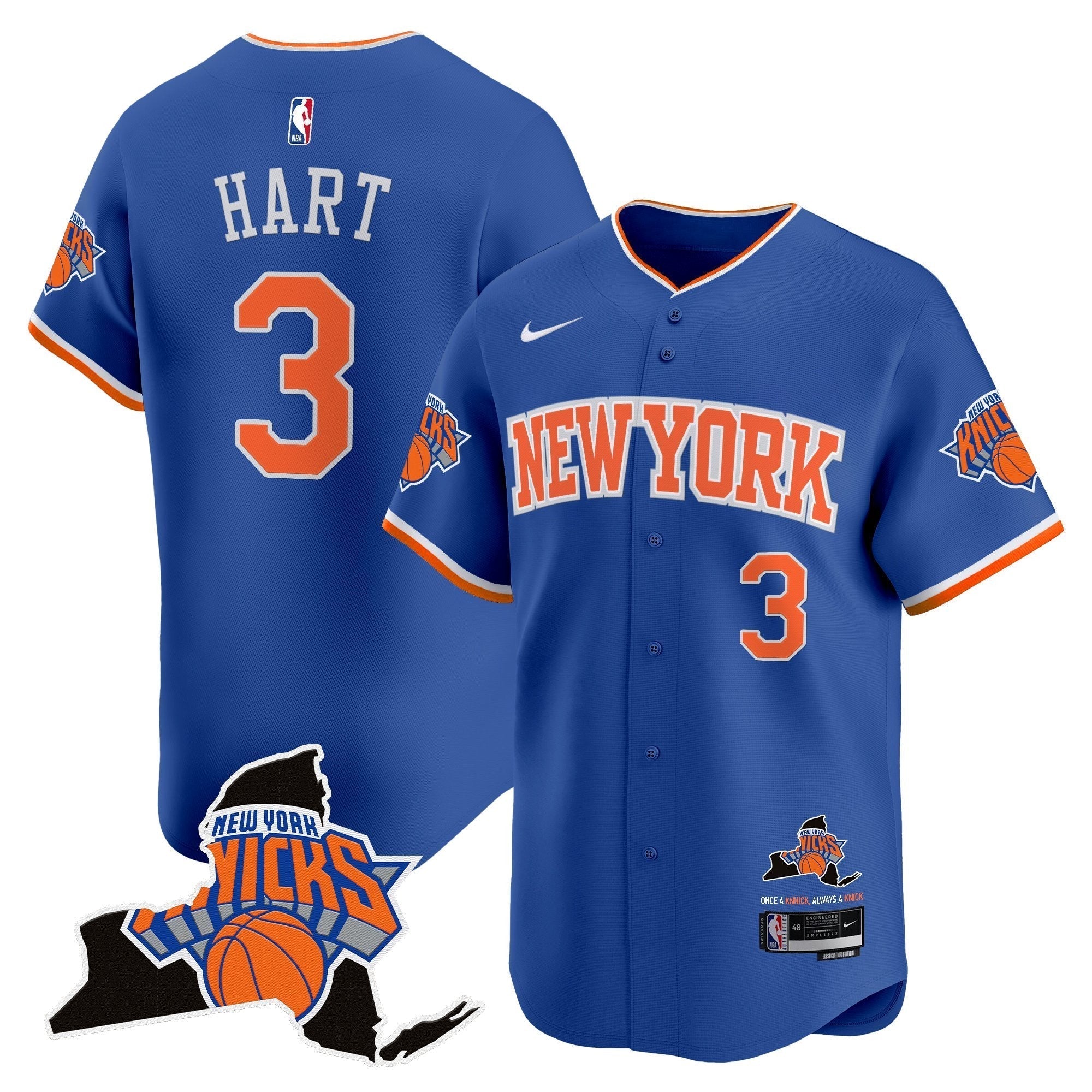 NYK Vapor Baseball Jersey - Stitched