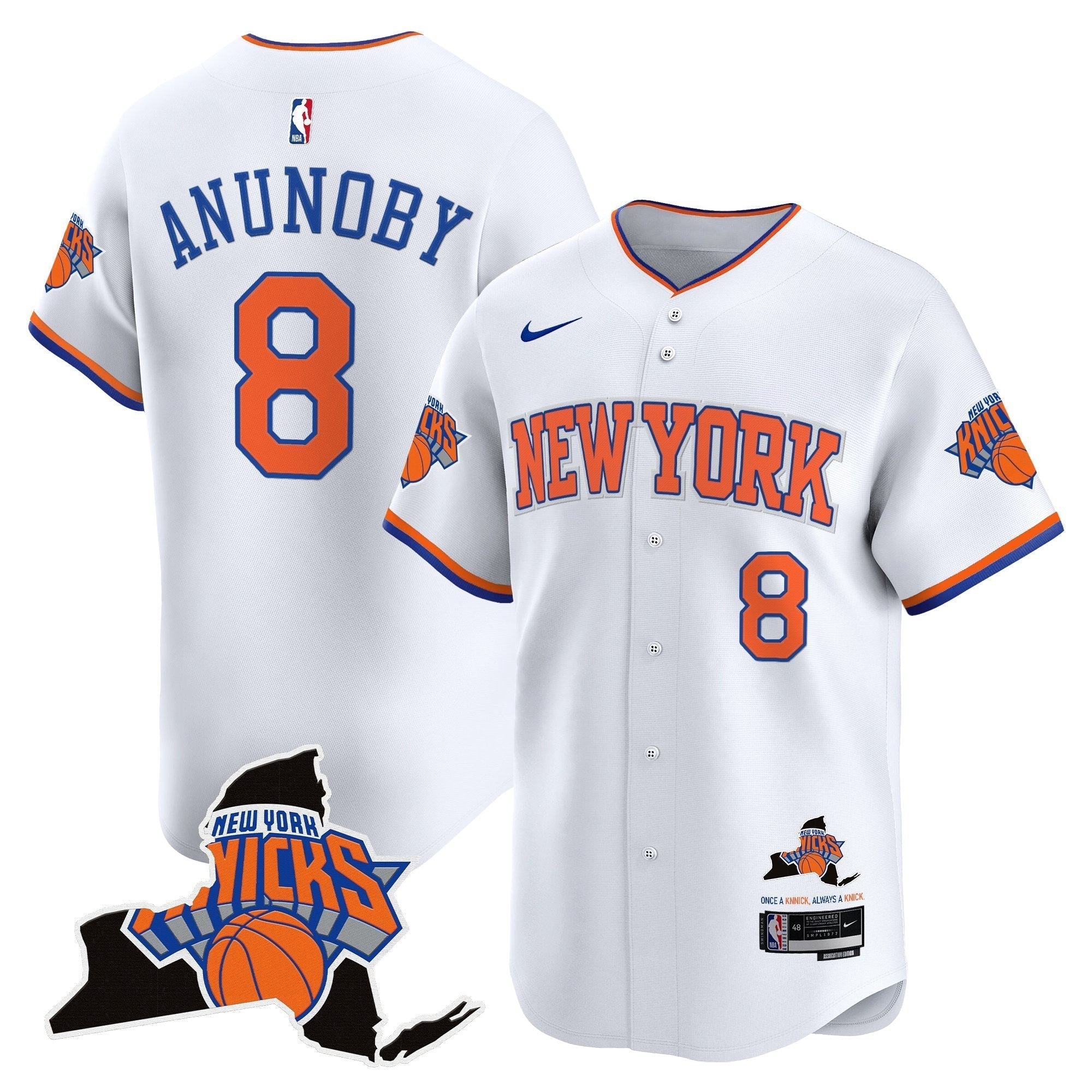 NYK Vapor Baseball Jersey - Stitched