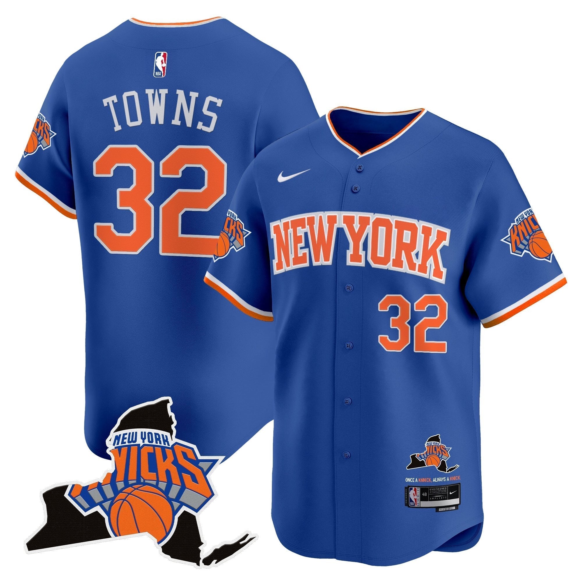 NYK Vapor Baseball Jersey - Stitched