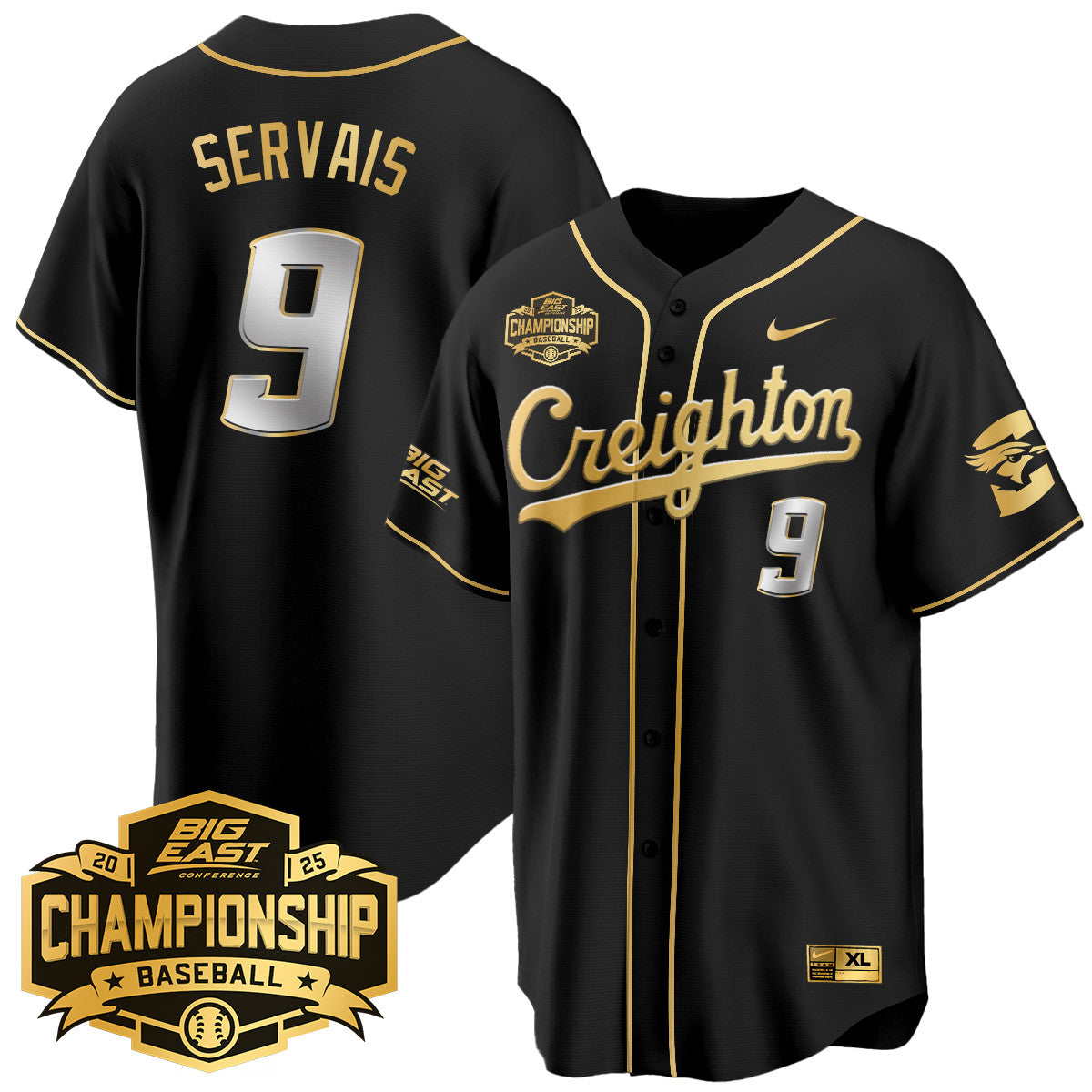 Creighton Bluejays Baseball 2025 Big East Baseball Tournament Champions Jersey - Stitched