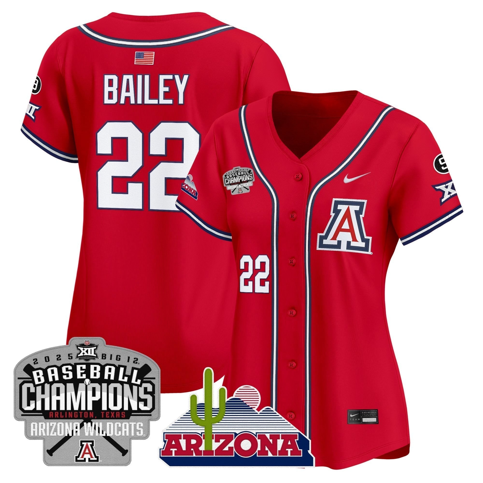 Women's ARIZ 2025 Big 12 Champions Vapor Premier Limited Jersey - Stitched