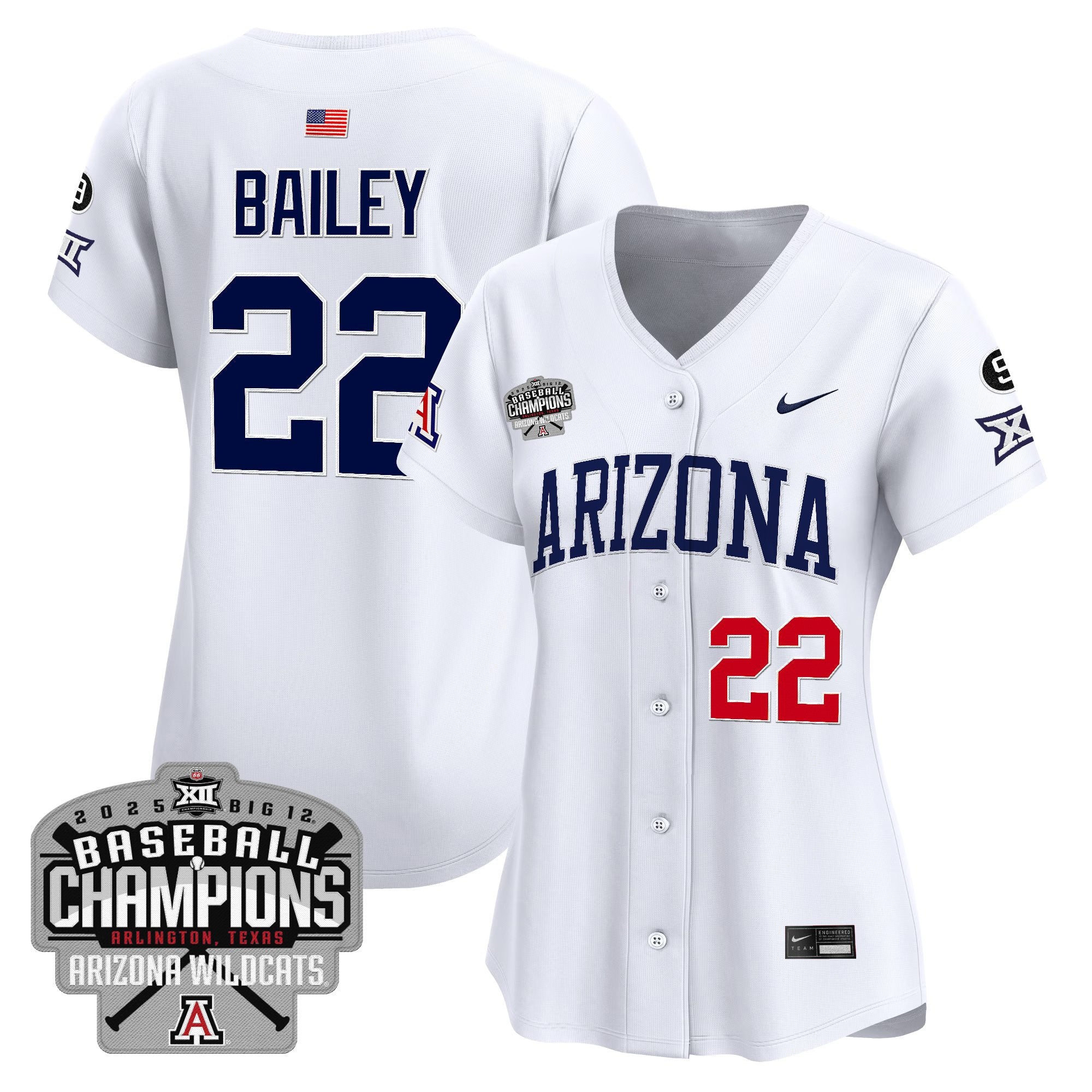 Women's ARIZ 2025 Big 12 Champions Vapor Premier Limited Jersey - Stitched