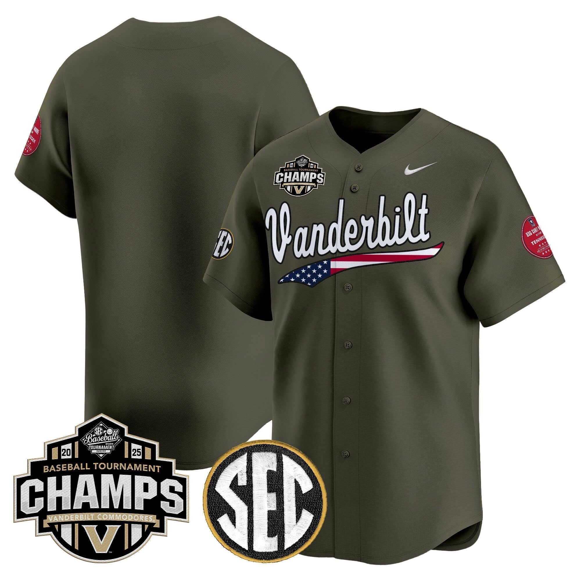 Vanderbilt Commodores 2025 SEC Conference Tournament Champions Vapor Premier Limited Jersey - Stitched