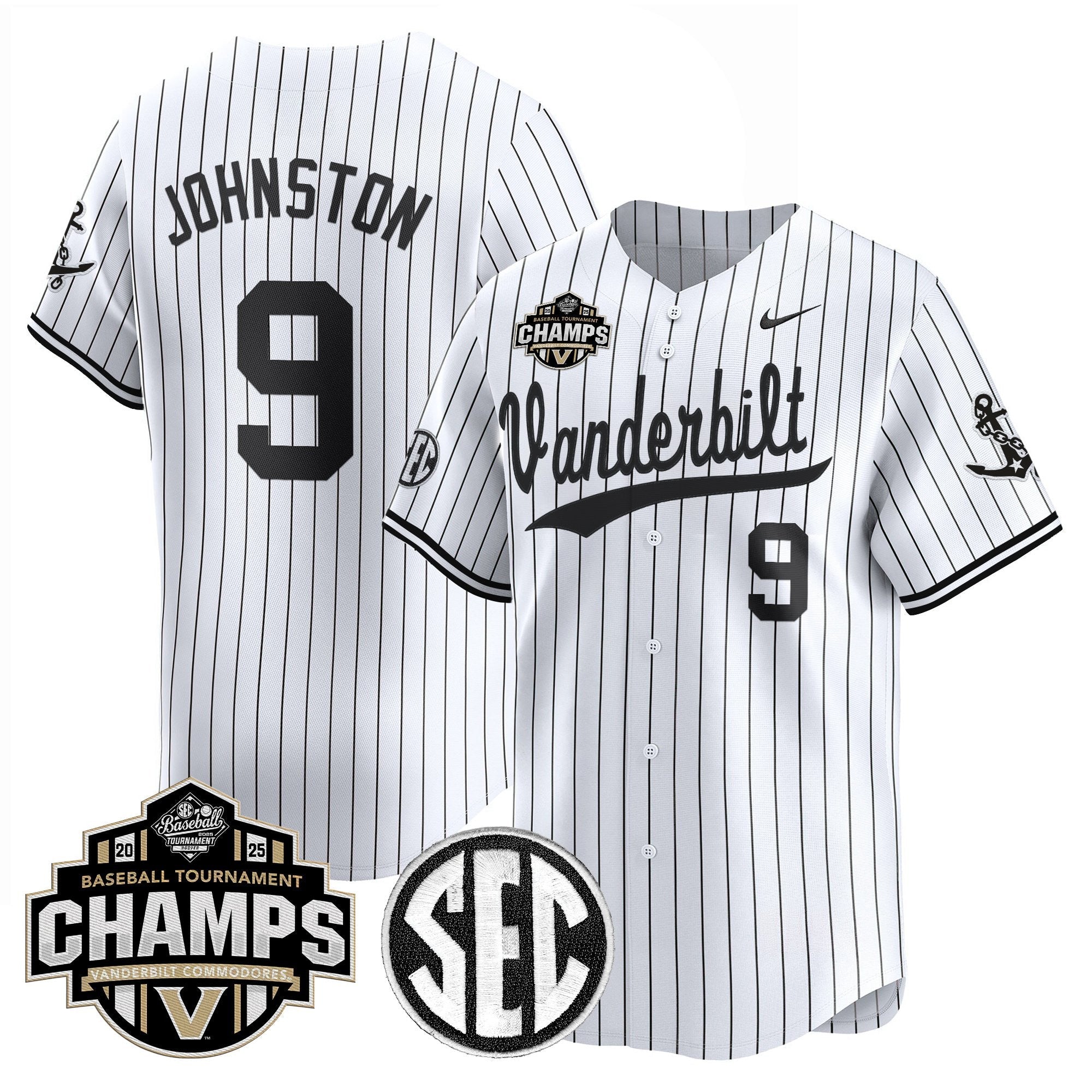 Vanderbilt Commodores 2025 SEC Conference Tournament Champions Vapor Premier Limited Jersey - Stitched